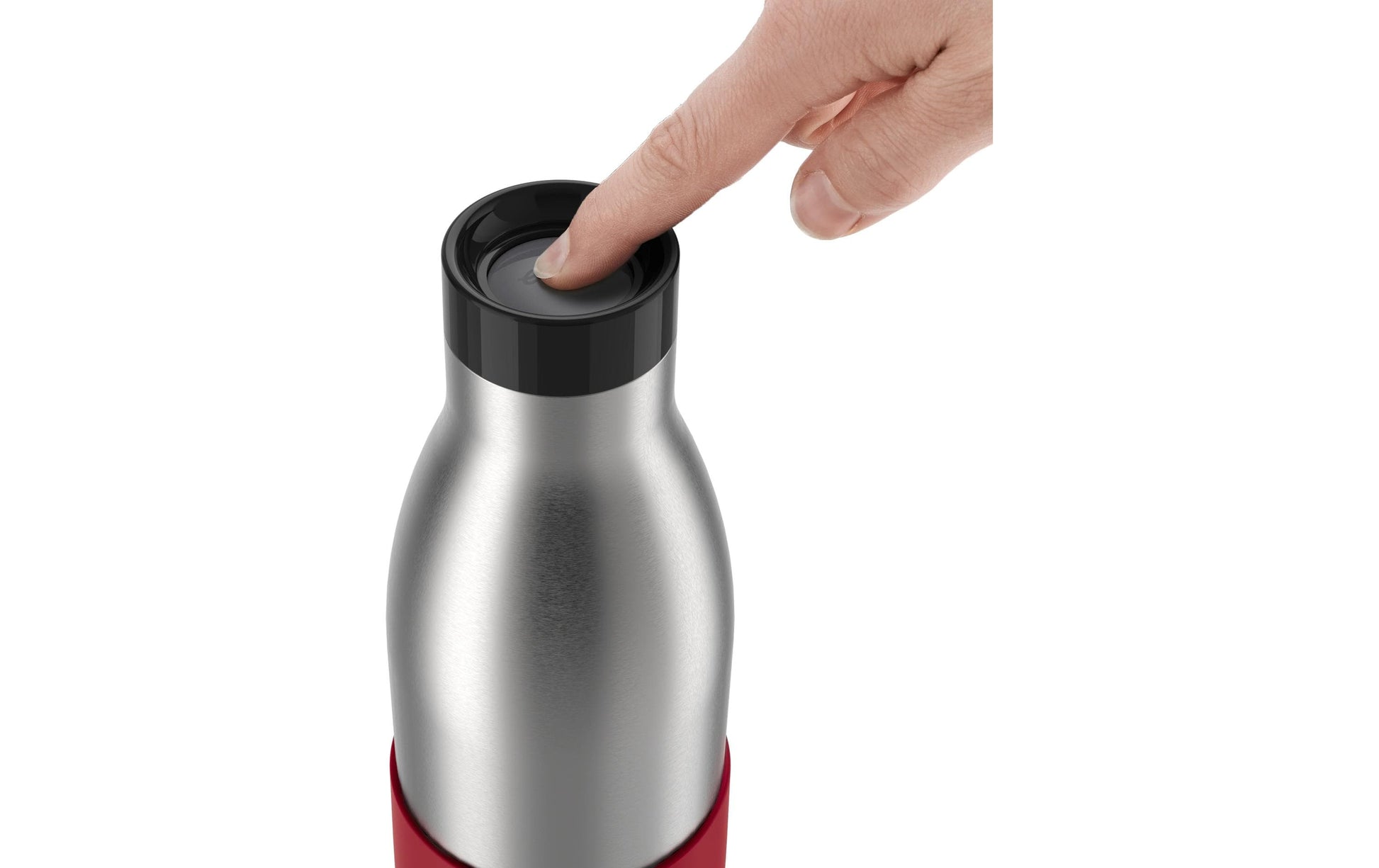 Emsa Bluedrop Isolierflasche 700 ml – Doppelwandig 12 h Heiss / 24 h Kalt, Edelstahl, Druckknopfdeckel