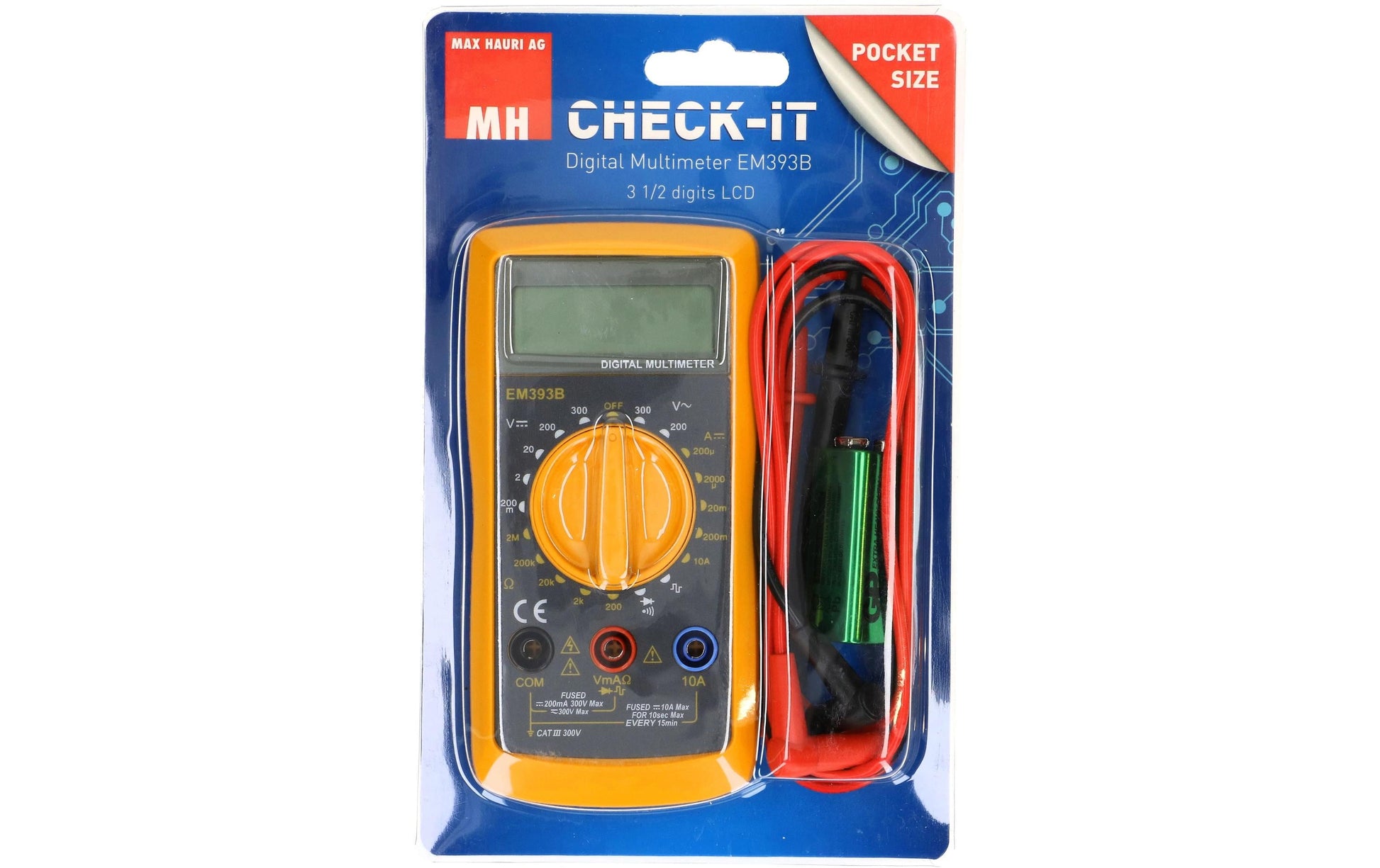 Max hauri ag EM393B – Multimeter – Spannungs-/Strommessung, Auto-/manuelle Bereichsumschaltung