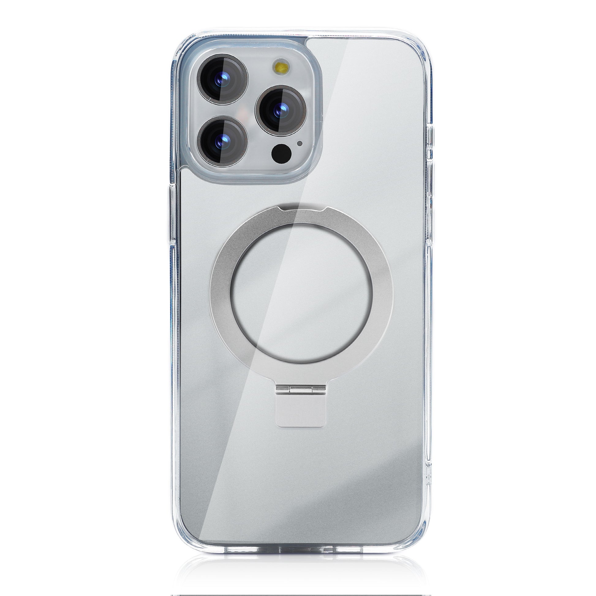nevox StyleShell SHOCKFlex Backcover – für Apple iPhone 16 Pro Max, mit Ständer, Metall+PC+TPU, transparent