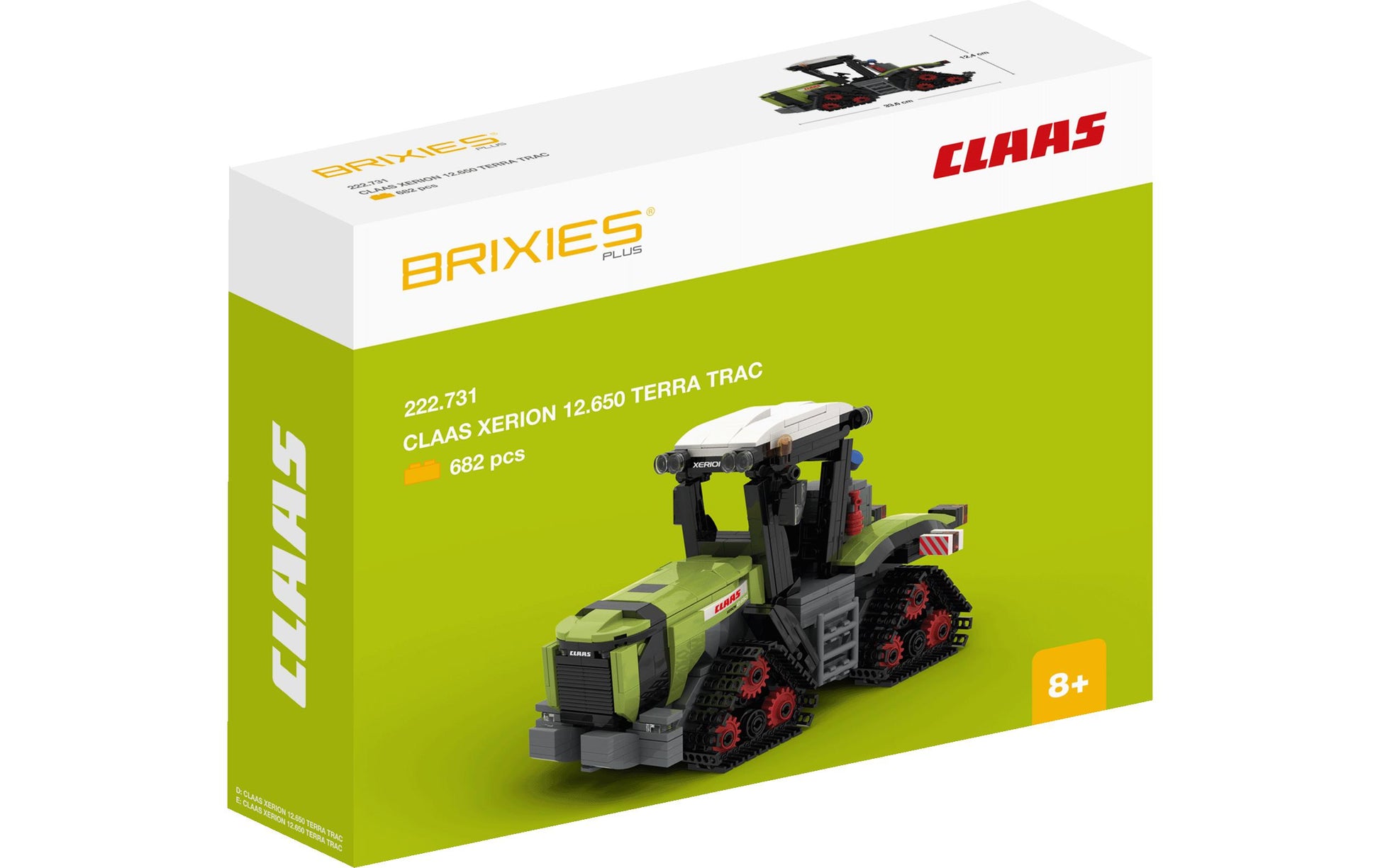 Brixies plus CLAAS JAGUAR 990 TERRA TRAC Bauspielset – 973-teilig – 28 × 12 × 42 cm – ab 8 J. – ABS – grün