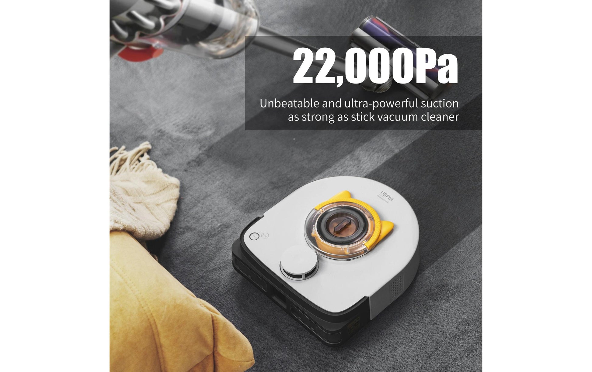 Ubpet Saugroboter V10 – 22000 Pa, 70 min, 0,30 l