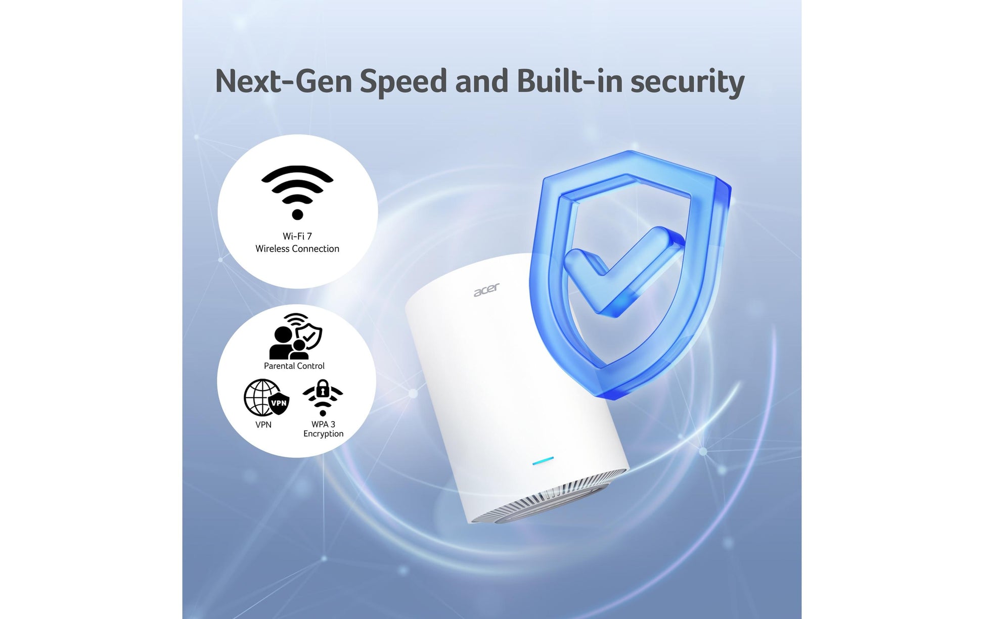 Acer Ovia T360 Access Point – Wi‑Fi 7, Dual‑Band (2,4/5 GHz), 3× 1G, Mesh, Desktop