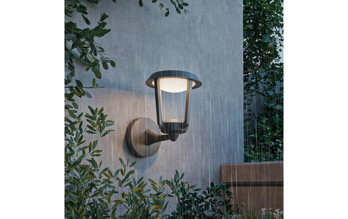 Philips by Signify Philips Aussenwandleuchte – 2700 K – IP44 – Netzbetrieb – mit Dämmerungssensor – Anthrazit – Aluminium