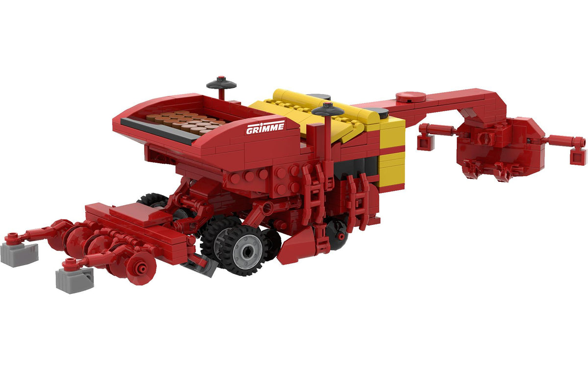 BRIXIES Plus GRIMME PRIOS 440 Fahrzeug – 514-teilig – 11,3 × 8,1 × 33,6 cm – ab 8 Jahren – Kunststoff, rot