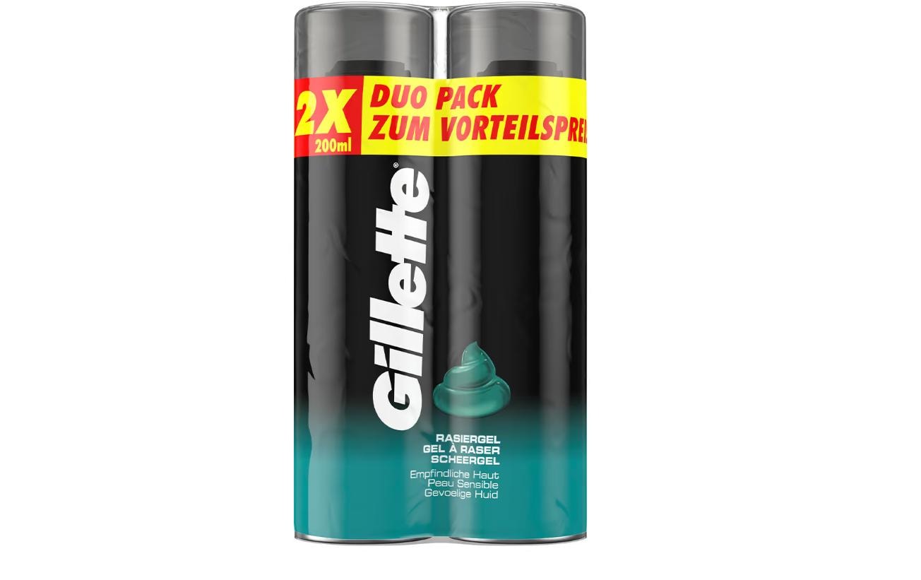 Gillette Rasiergel – für empfindliche Haut – 2 × 200 ml