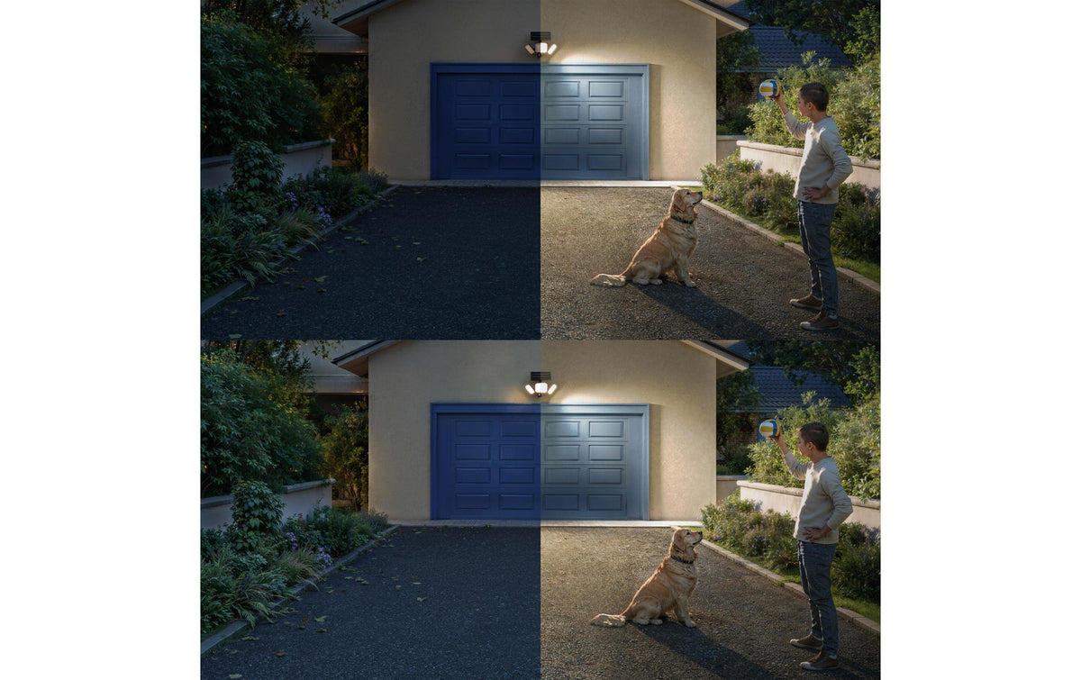 Philips by Signify Philips Aussenwandleuchte – 17×16,3 cm, 3'000 lm, 13 W – Warmweiss – IP65 – Solarbetrieb – mit Bewegungsmelder