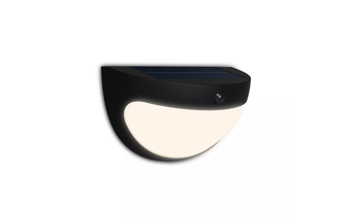 Philips by Signify Philips Aussenwandleuchte – Warmweiss, 2700 K, IP44, Netzbetrieb, mit Bewegungsmelder, Schwarz, Kunststoff