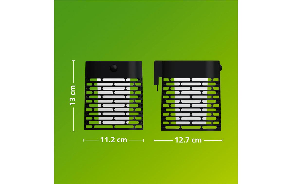 Philips by Signify Philips Aussenwandleuchte – 2700 K – IP44 – Solarbetrieb – mit Bewegungsmelder – Schwarz – Kunststoff