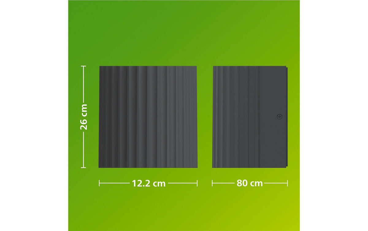 Philips by Signify Philips Aussenwandleuchte – 800 lm, 8,6 W – Warmweiss, 2700 K – IP44 – Netzbetrieb – Anthrazit – Aluminium
