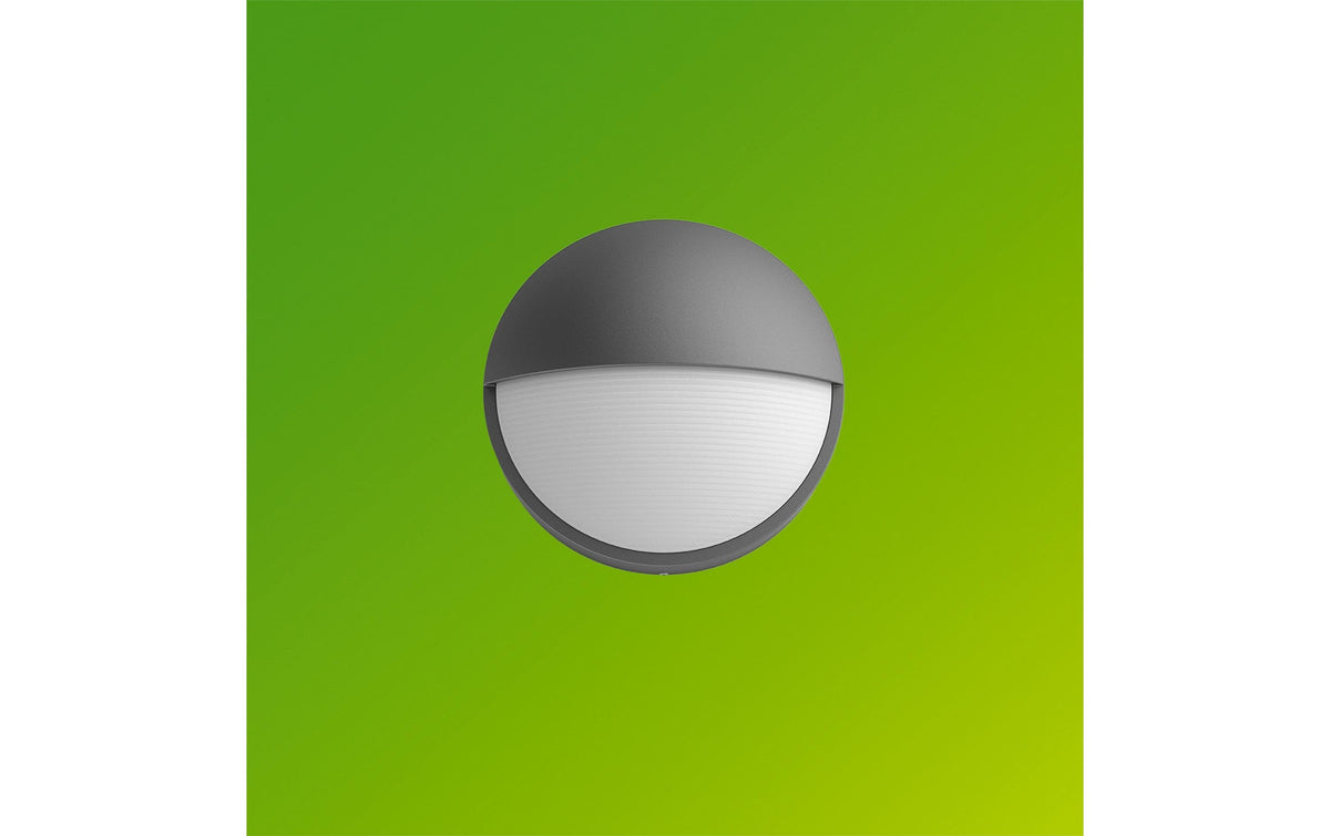 Philips by Signify Philips Aussenwandleuchte – 800 lm, 4,3 W – Warmweiss, 2700 K – IP44 – Netzbetrieb – Anthrazit – Aluminium