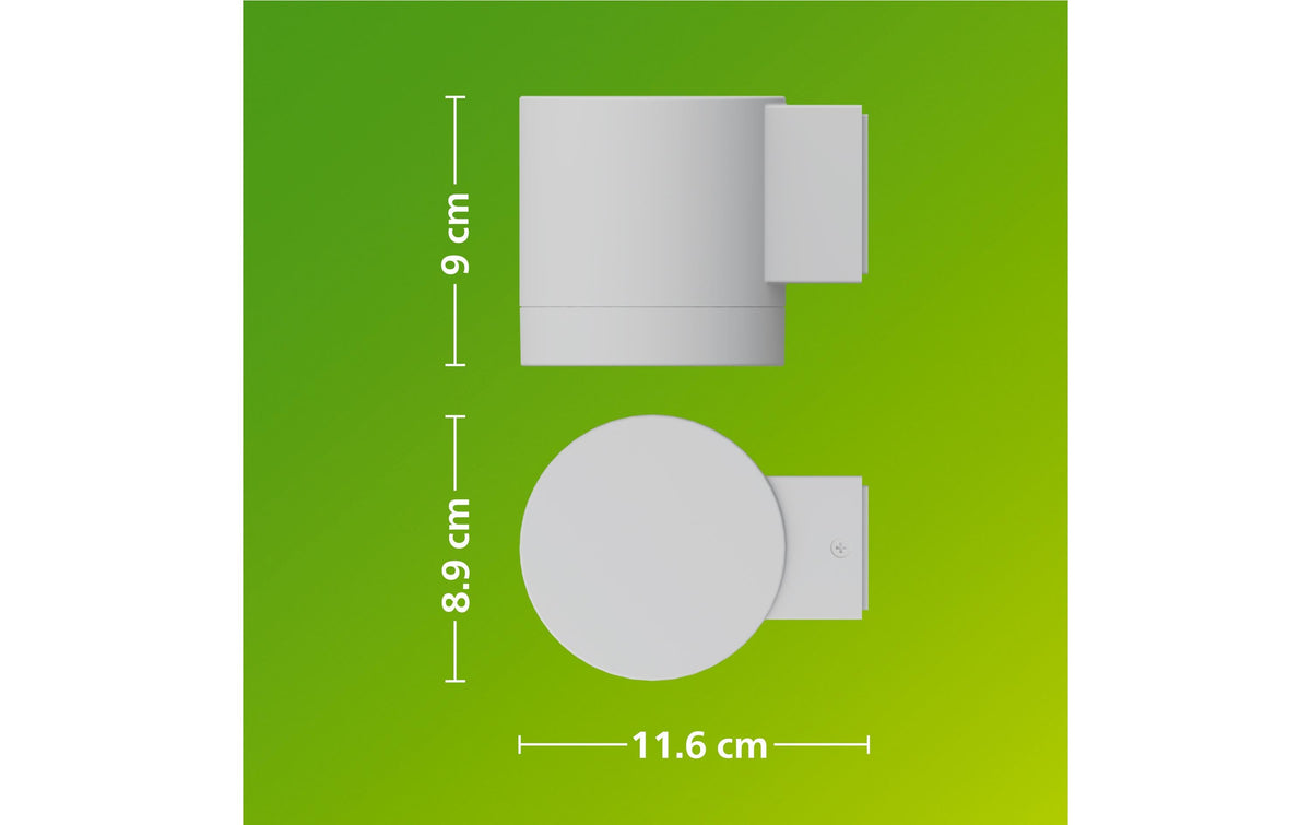 Philips by Signify Philips Aussenwandleuchte Fylx – 11,6×9 cm – 5 W – IP44 – Netzbetrieb, Weiss, Aluminium