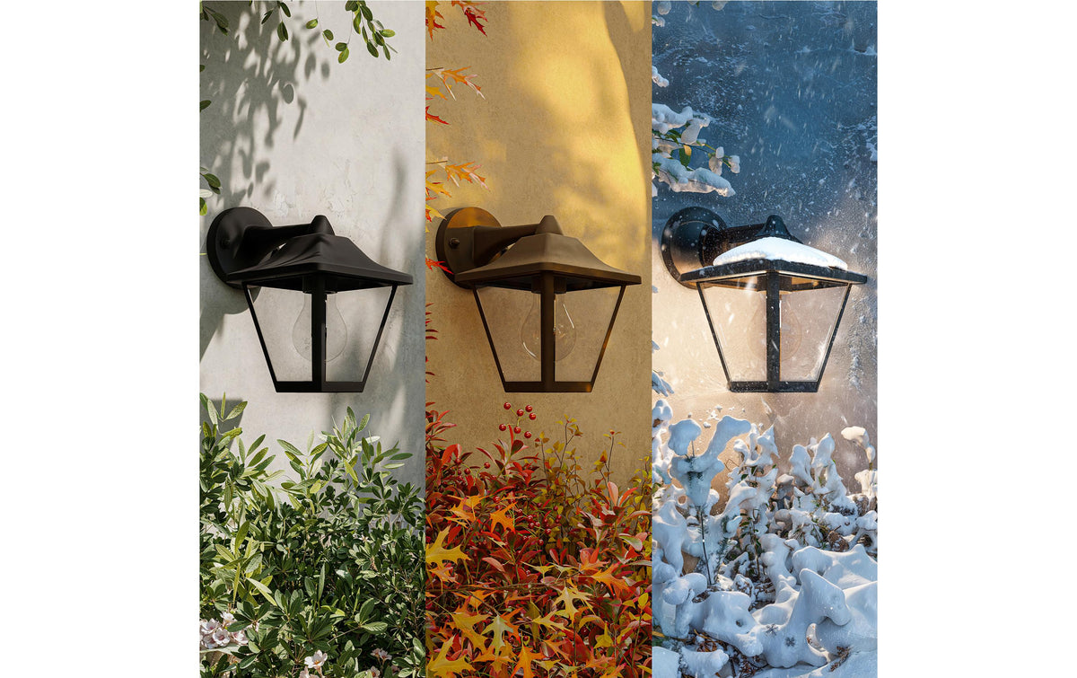 Philips by Signify Philips Aussenwandleuchte Juli – 21,7×22,2 cm – 25 W – IP44 – Netzbetrieb – Schwarz – Aluminium