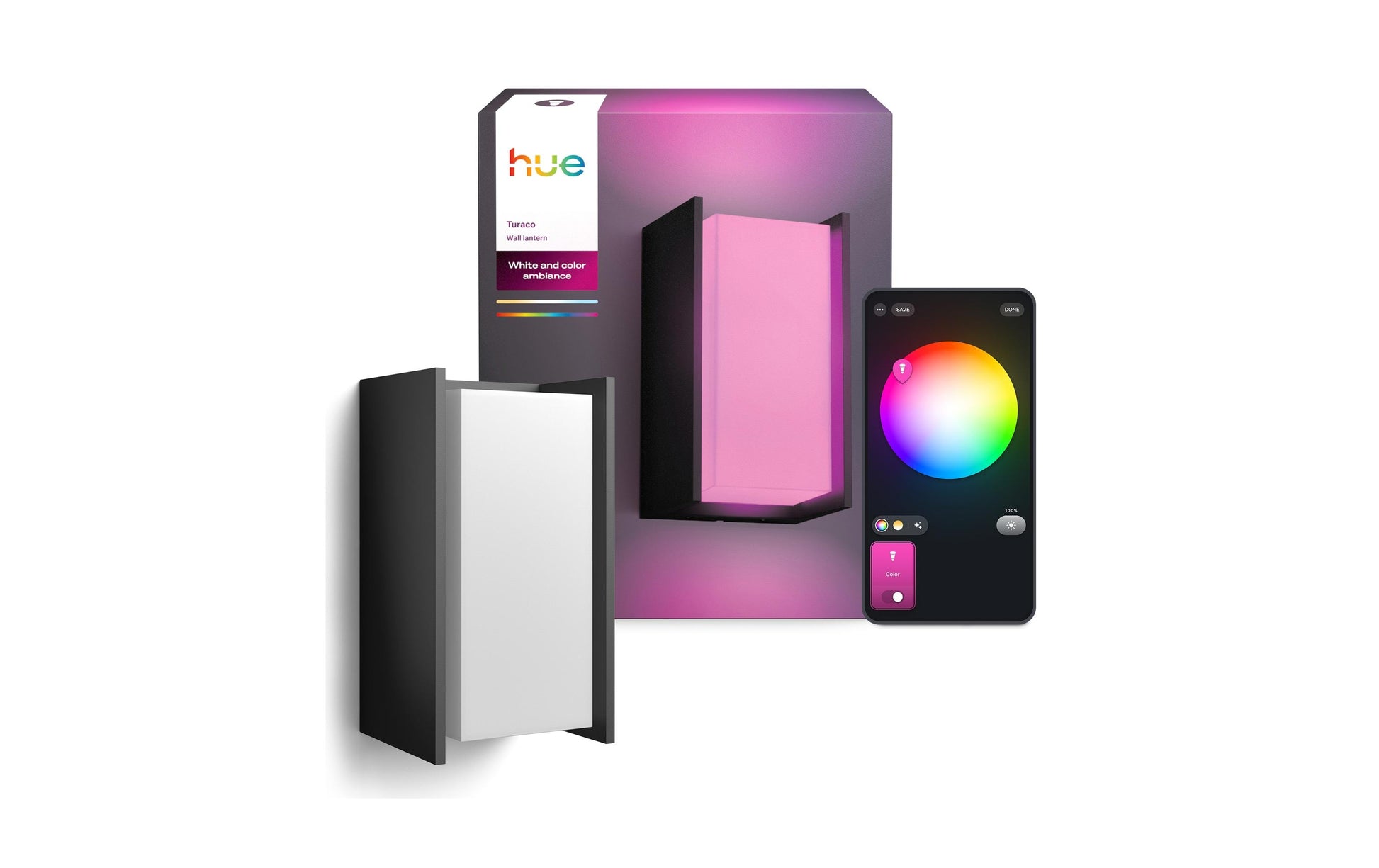 Philips by Signify Philips Hue Aussenwandleuchte – für Alexa, Google, HomeKit (u. a.), dimmbar, Anthrazit, Aluminium