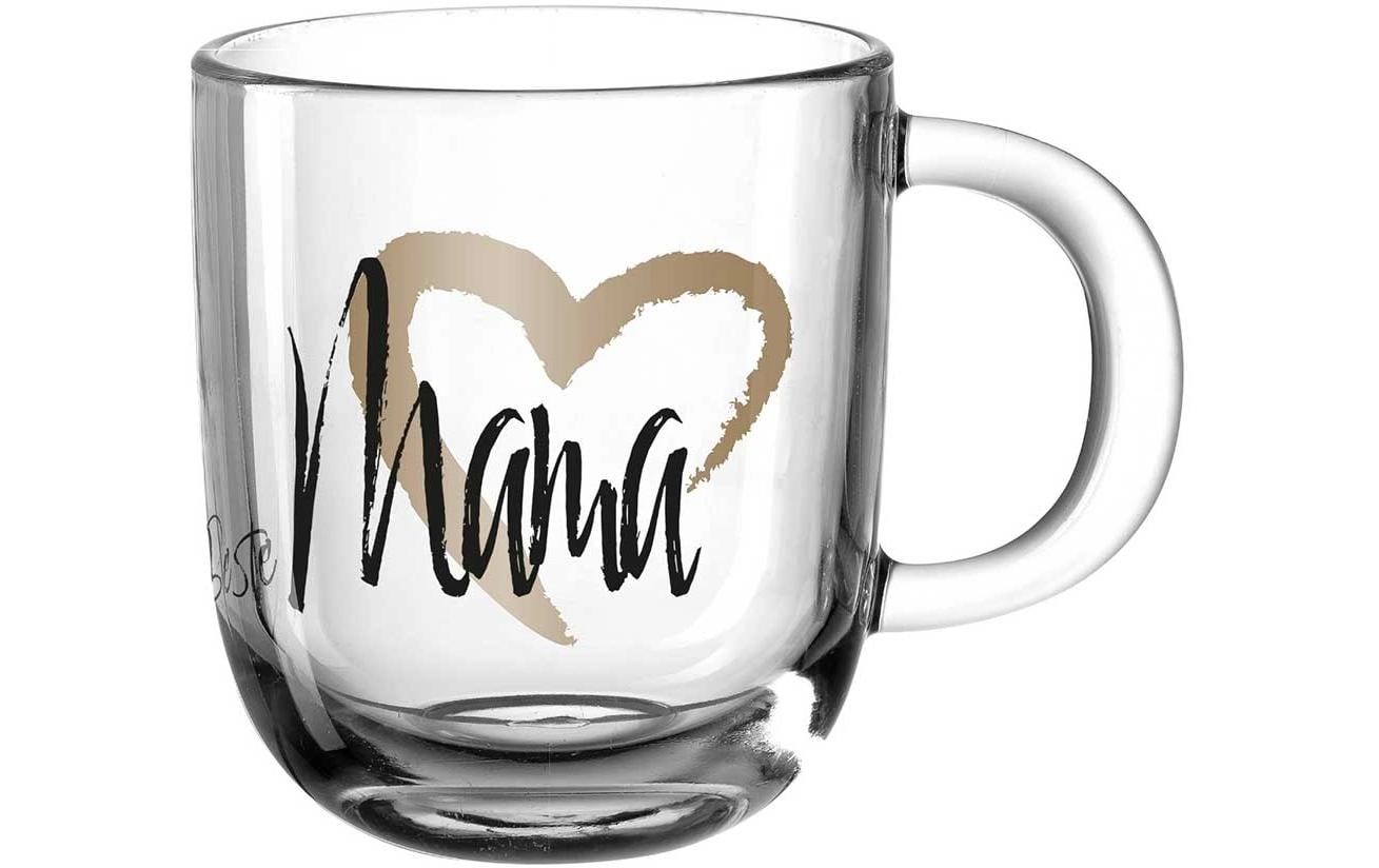LEONARDO Tasse Emozione Beste Mama – 400 ml, Ø 8,7 cm, Glas, Mehrfarbig