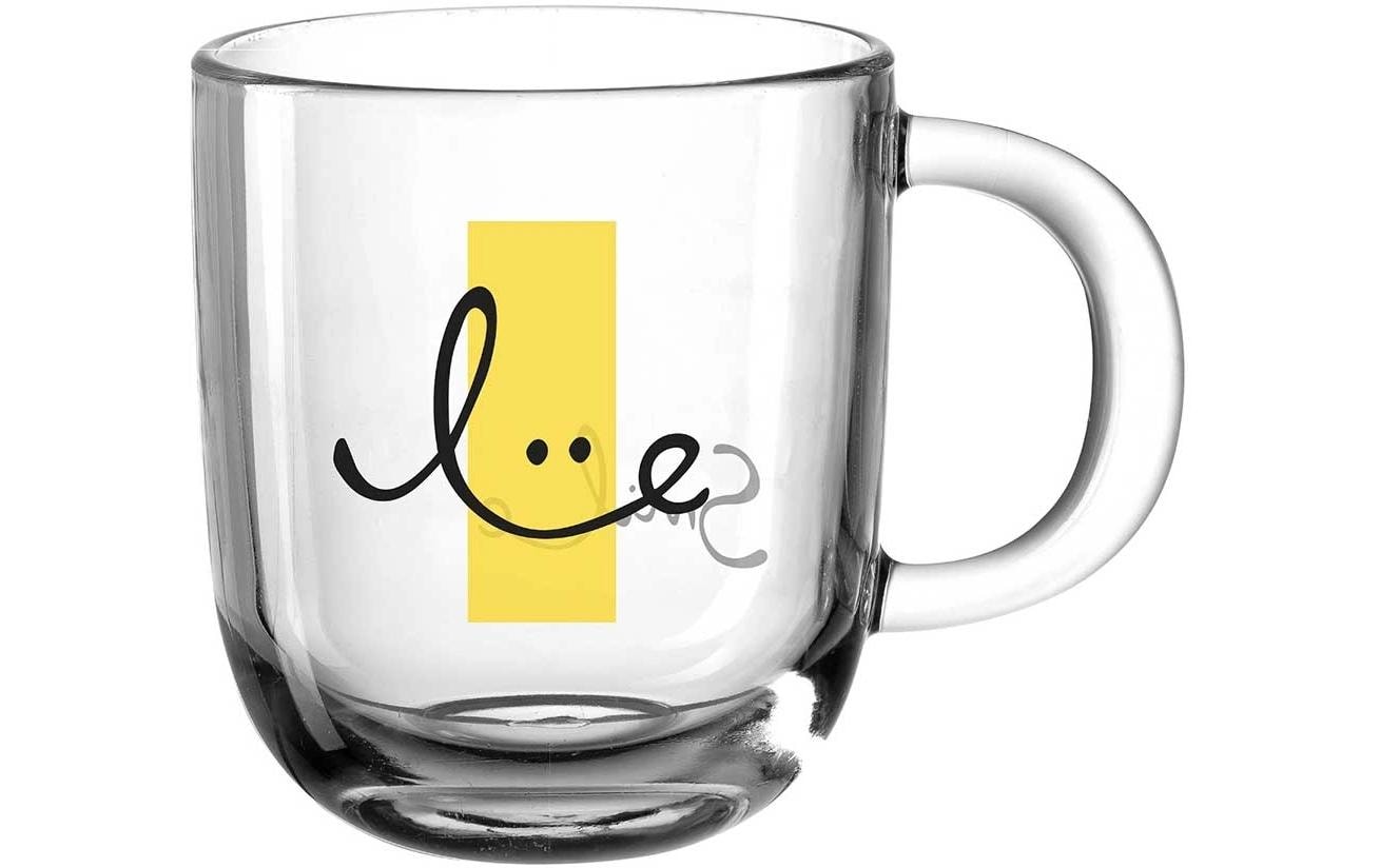LEONARDO Tasse – 400 ml, Ø 8,7 cm, H 10,0 cm, Glas, Mehrfarbig, spülmaschinenfest