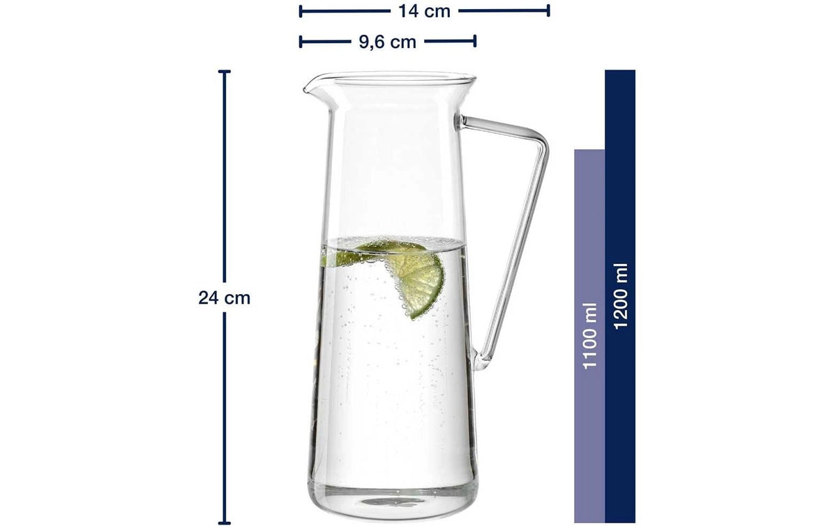 LEONARDO Krug – 1,1 l, Ø 9,6 cm, H 24,0 cm, Glas, Transparent, spülmaschinenfest