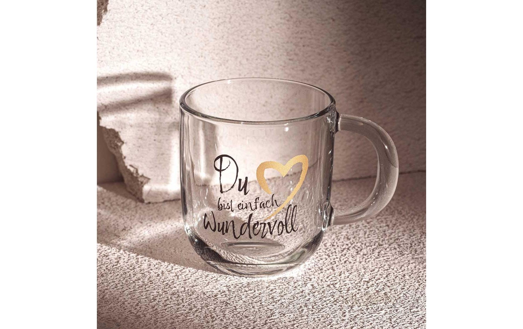 LEONARDO Kaffeetasse – 400 ml, Ø 8,7 cm, H 10,0 cm, Glas, Mehrfarbig, spülmaschinenfest