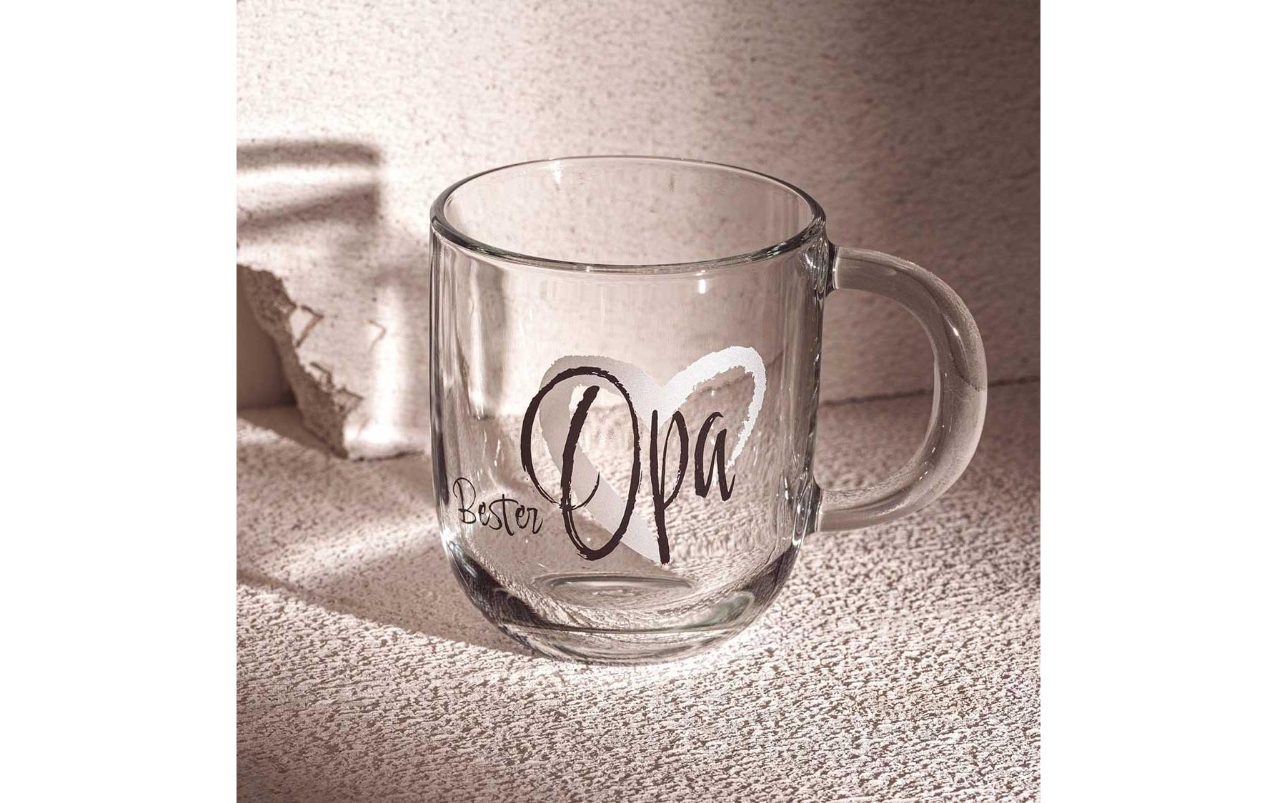 LEONARDO Tasse Emozione Bester Opa – 400 ml, Ø 8,7 cm, H 10,0 cm, Glas, Mehrfarbig