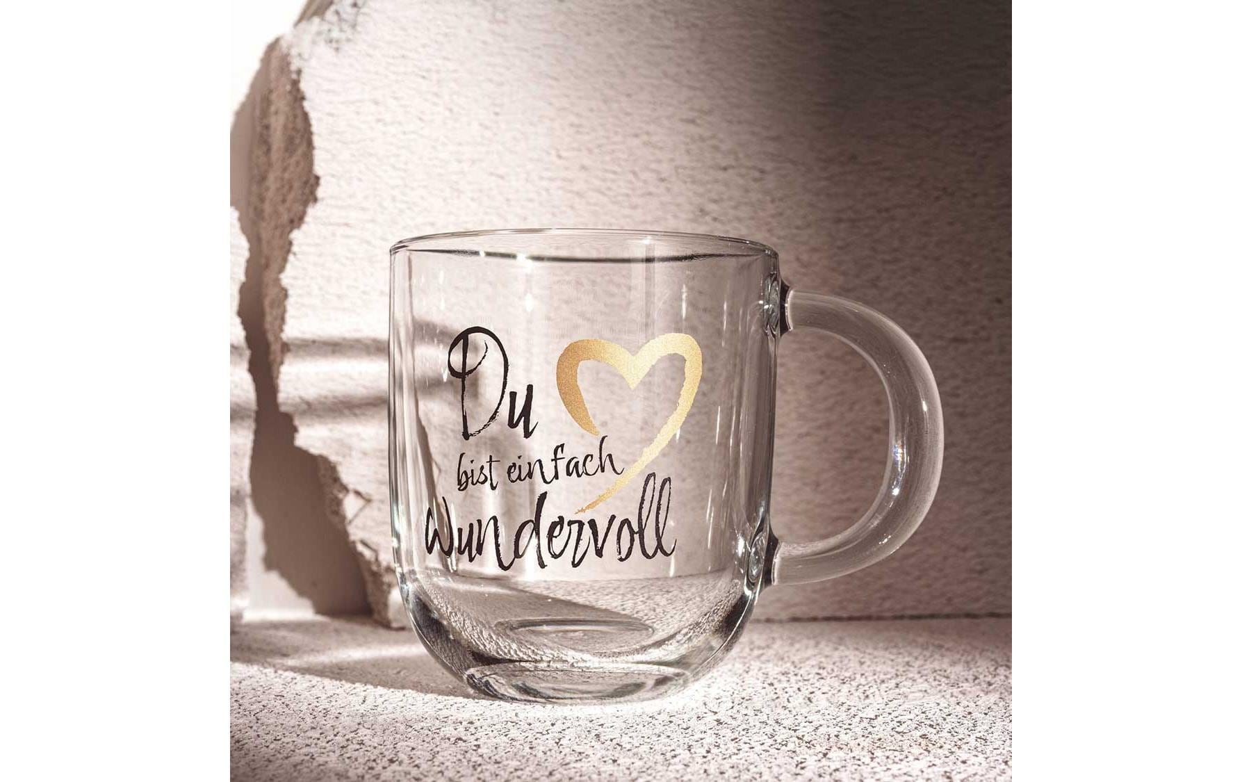 LEONARDO Kaffeetasse – 400 ml, Ø 8,7 cm, H 10,0 cm, Glas, Mehrfarbig, spülmaschinenfest
