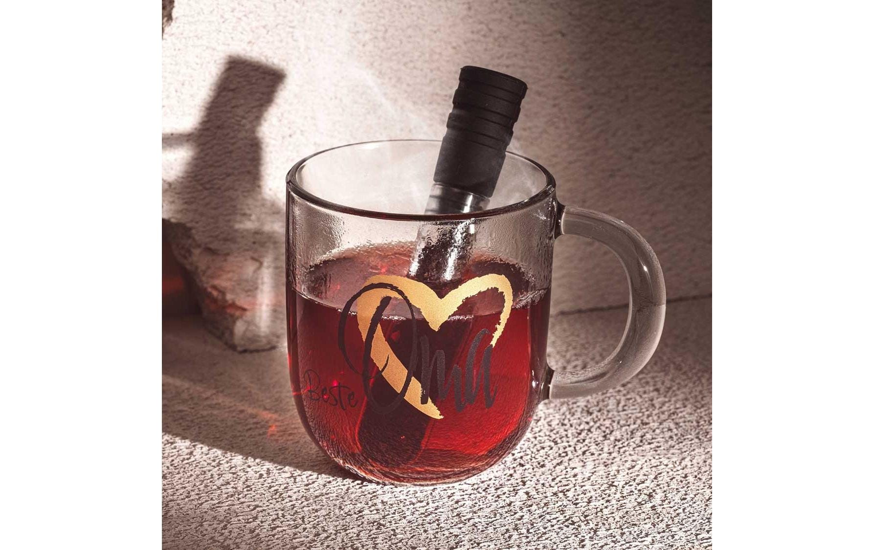 LEONARDO Tasse Emozione – 400 ml, Ø 8,7 cm, H 10,0 cm, Glas, Mehrfarbig