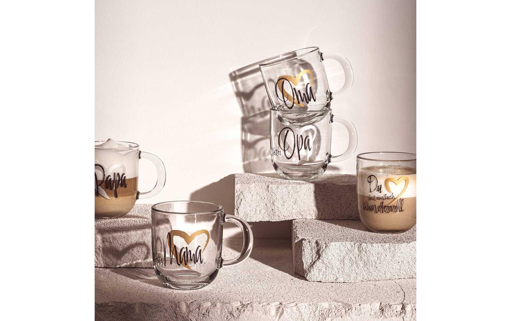 LEONARDO Tasse Emozione Bester Opa – 400 ml, Ø 8,7 cm, H 10,0 cm, Glas, Mehrfarbig