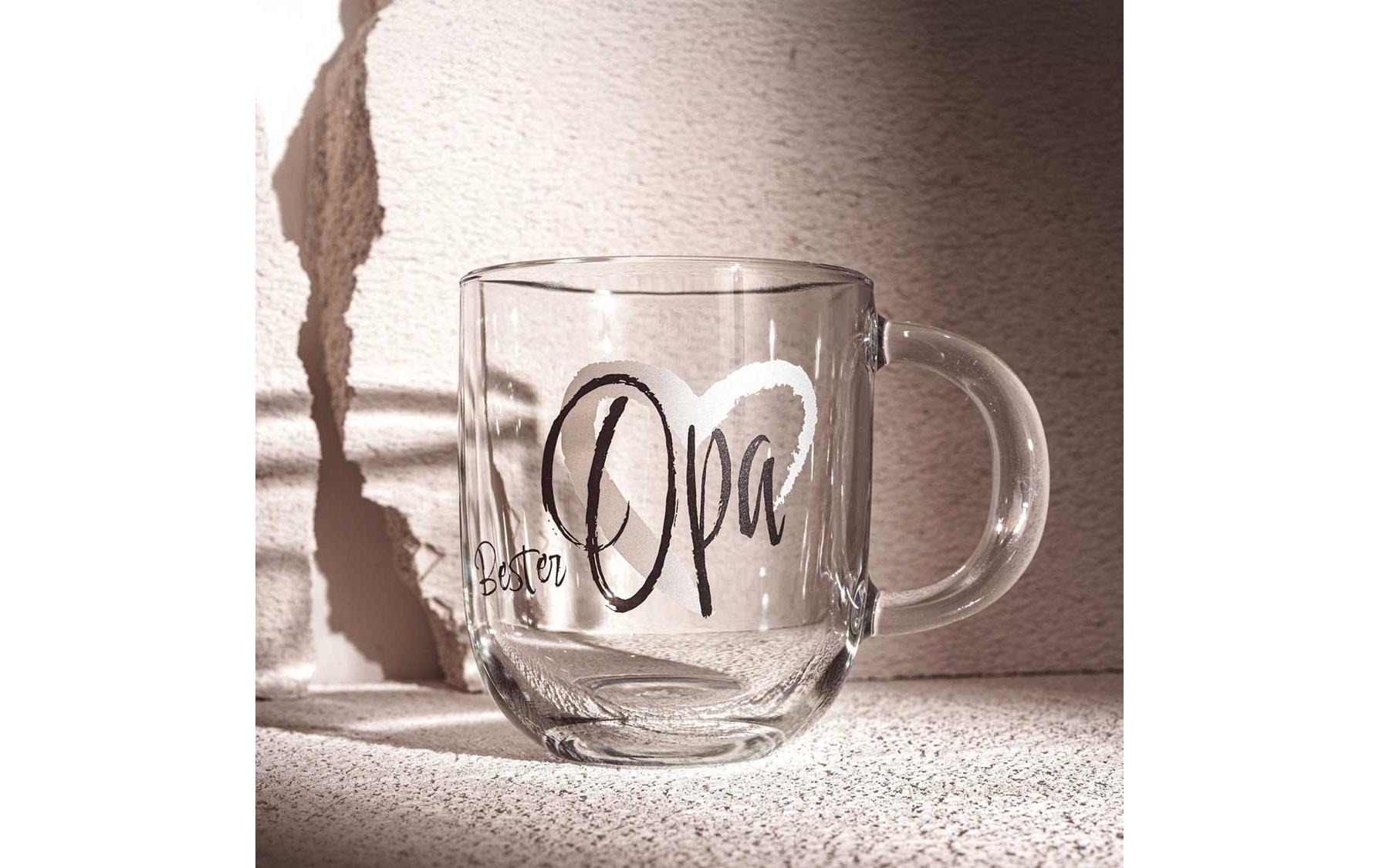 LEONARDO Tasse Emozione Bester Opa – 400 ml, Ø 8,7 cm, H 10,0 cm, Glas, Mehrfarbig