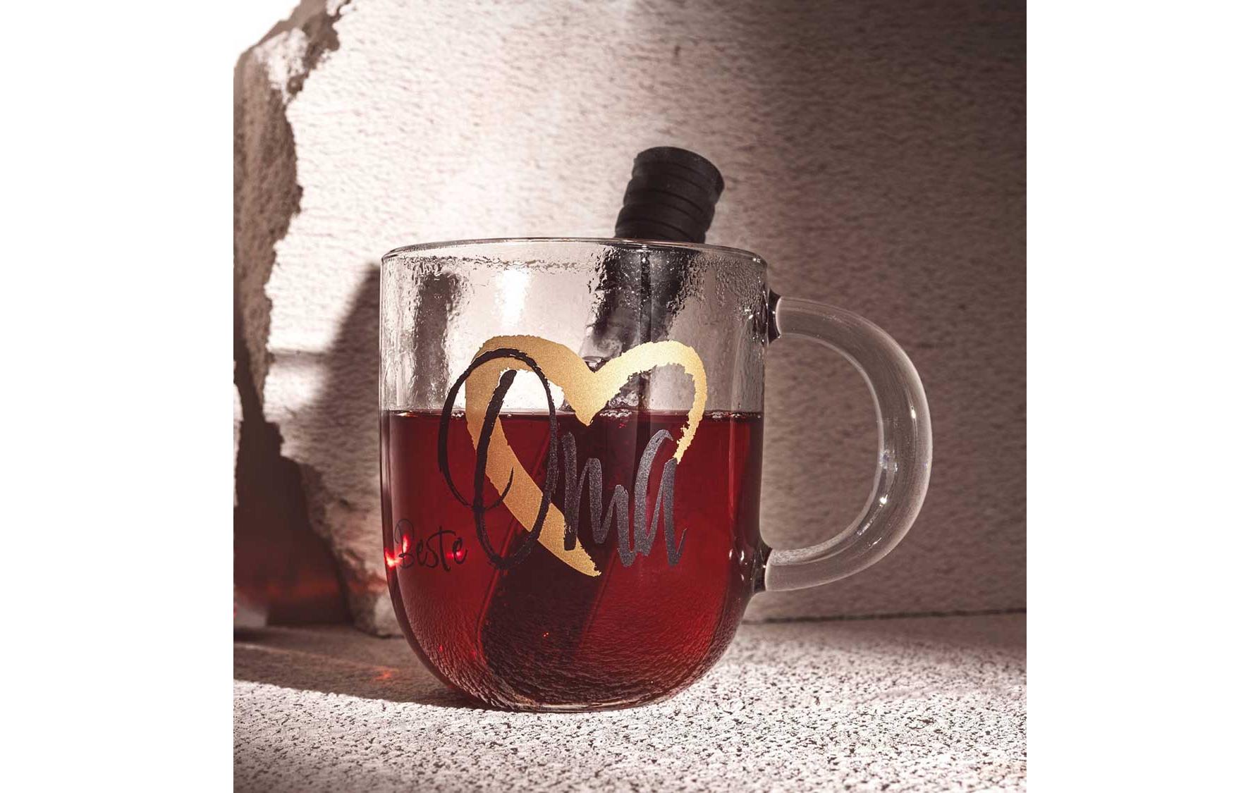 LEONARDO Tasse Emozione – 400 ml, Ø 8,7 cm, H 10,0 cm, Glas, Mehrfarbig