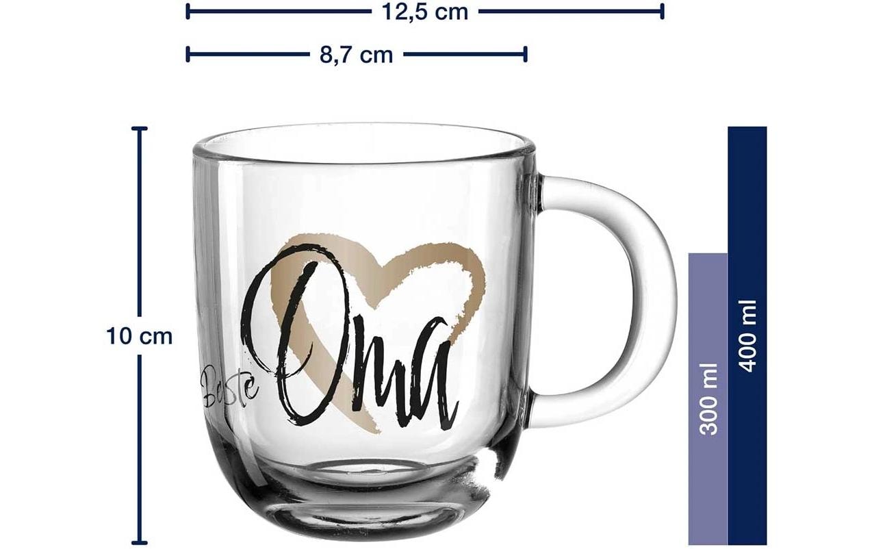 LEONARDO Tasse Emozione – 400 ml, Ø 8,7 cm, H 10,0 cm, Glas, Mehrfarbig