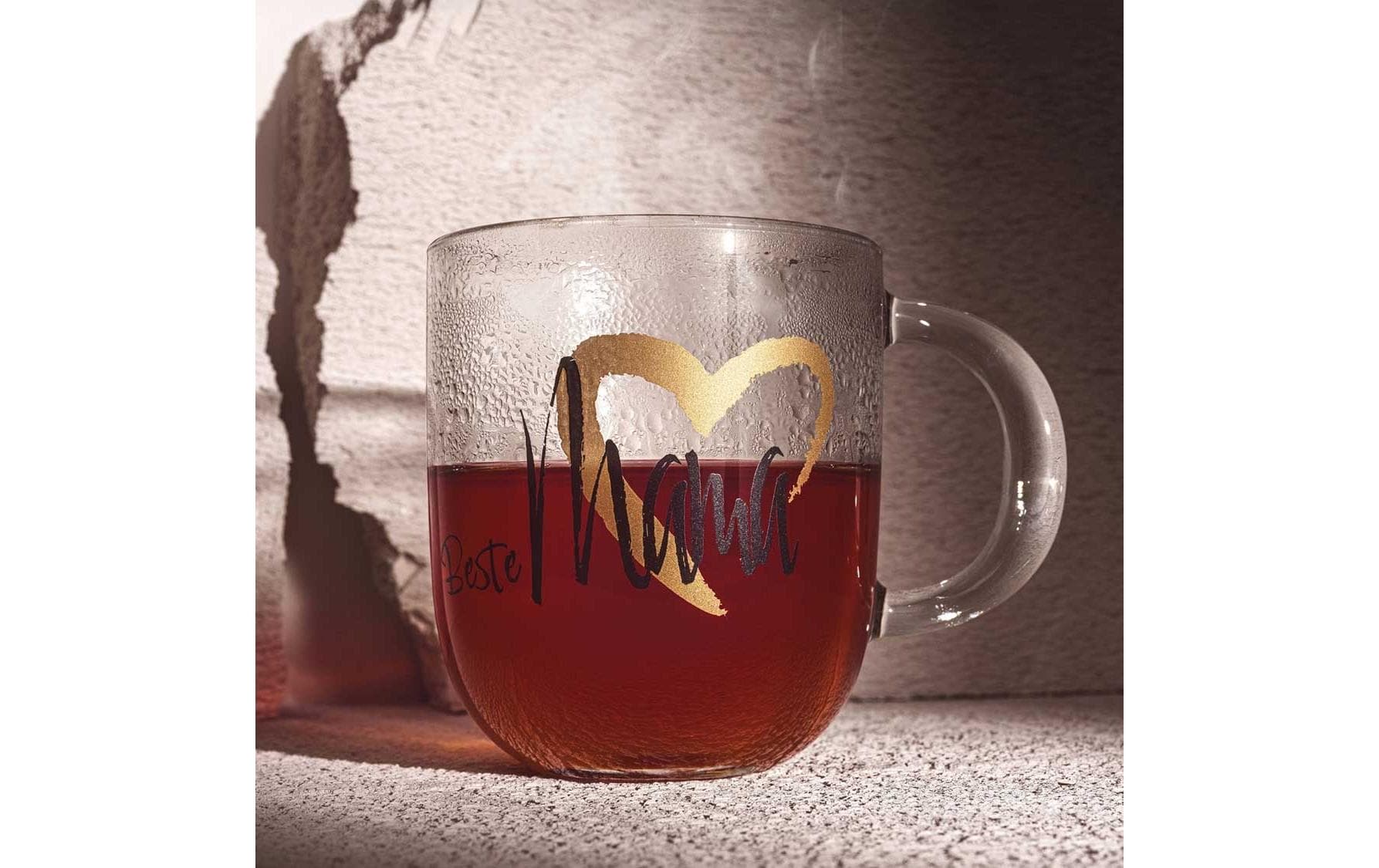 LEONARDO Tasse Emozione Beste Mama – 400 ml, Ø 8,7 cm, Glas, Mehrfarbig