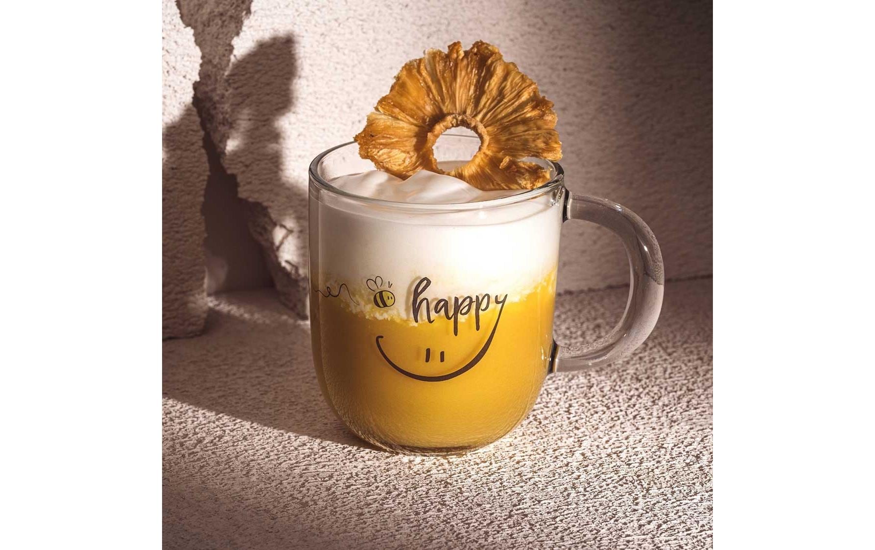 LEONARDO Kaffeetasse Emozione Caro-happy – 400 ml, Ø 8,7 cm, Glas, spülmaschinenfest, hitzebeständig