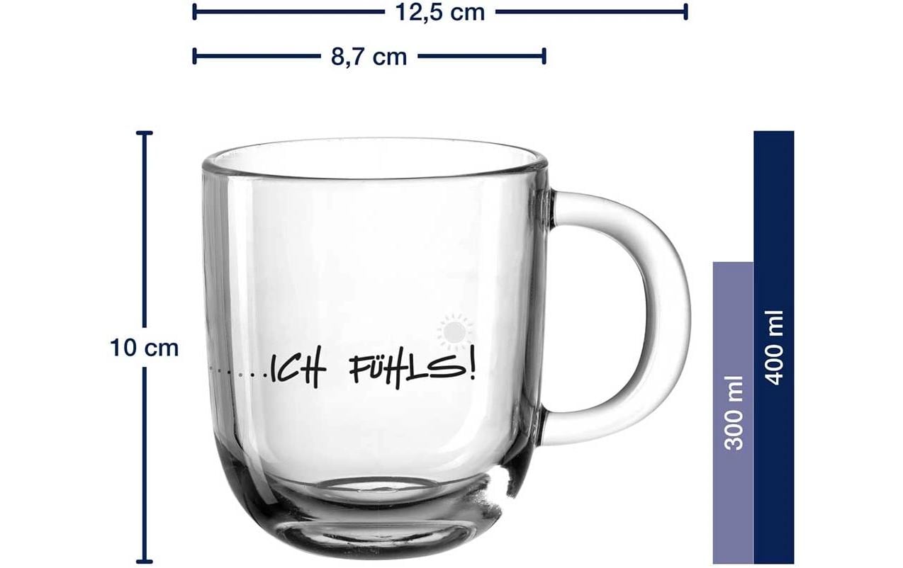 LEONARDO Kaffeetasse Emozione – 400 ml, Ø 8,7 cm, Glas, Mehrfarbig, spülmaschinenfest