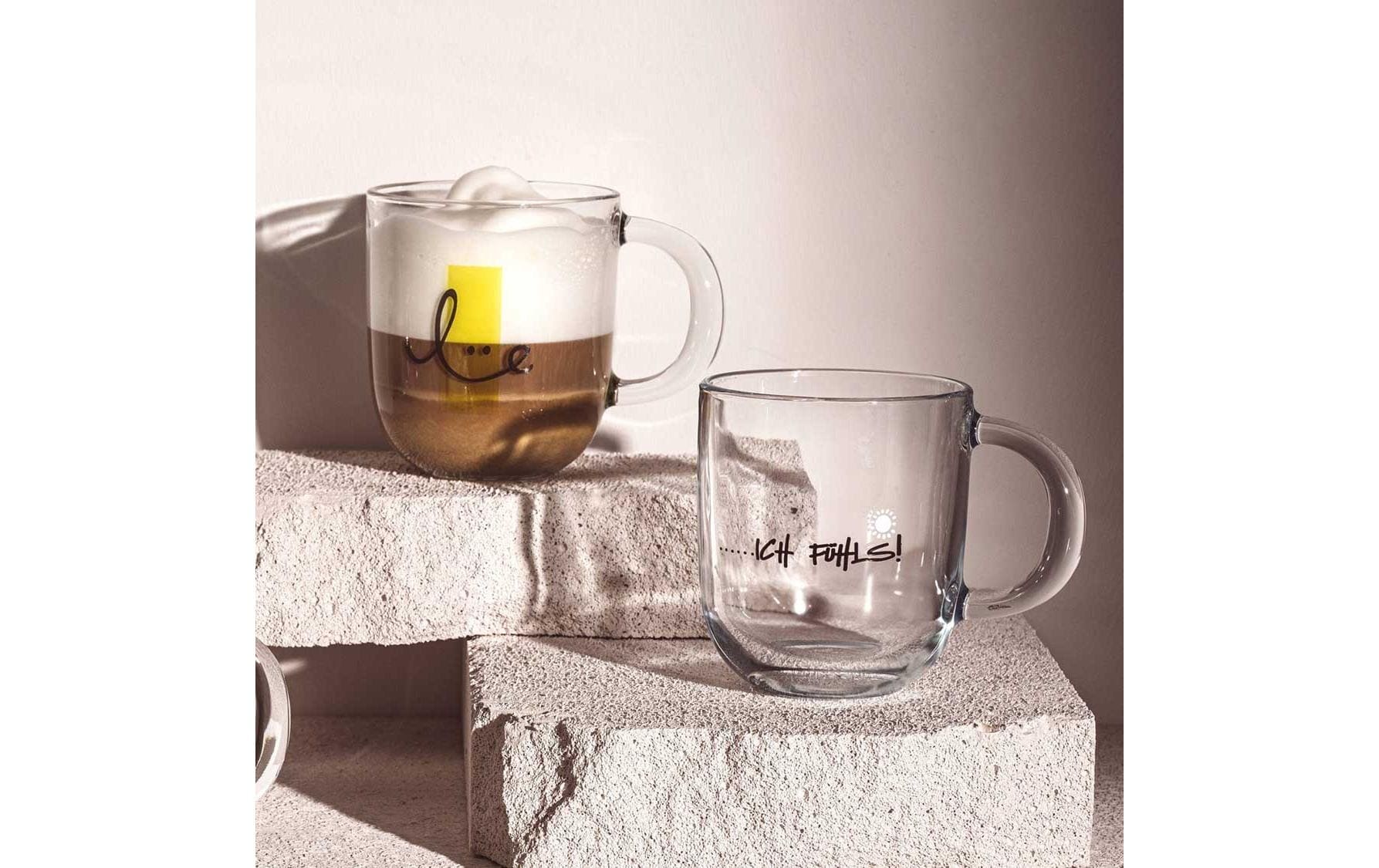 LEONARDO Kaffeetasse Emozione – 400 ml, Ø 8,7 cm, Glas, Mehrfarbig, spülmaschinenfest