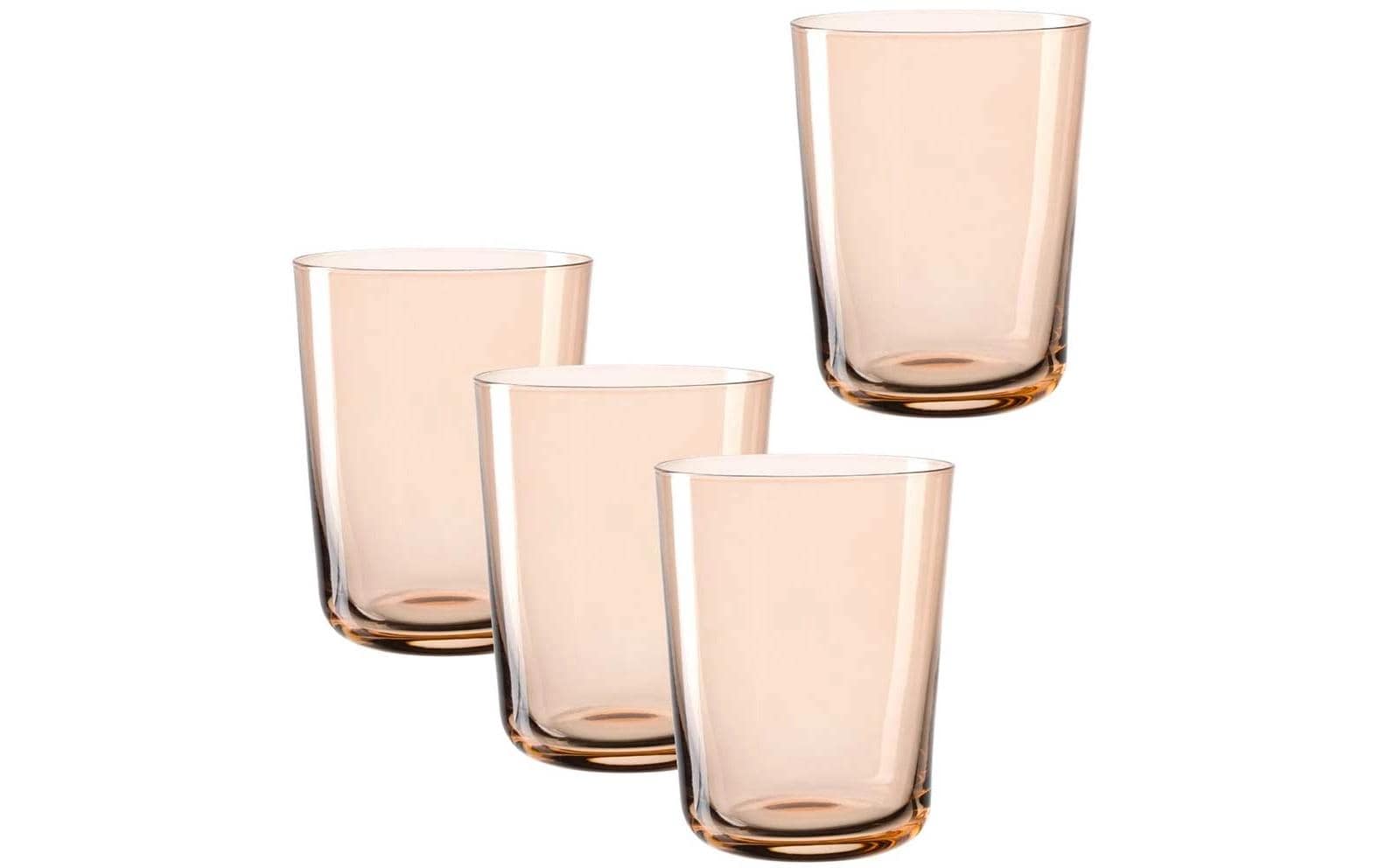 LEONARDO Trinkglas Leggero – 4er Set, 240 ml, Ø 7,8 cm, Glas, Orange