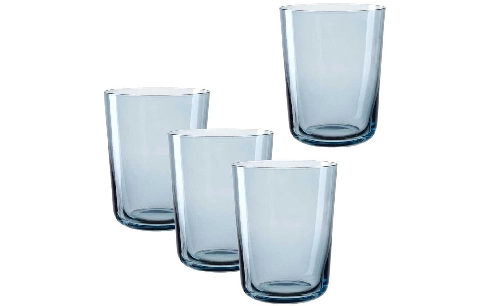 LEONARDO Trinkglas Leggero Gondola – 4er Set, 240 ml, Ø 7,8 cm, H 10,0 cm, Glas, Blau