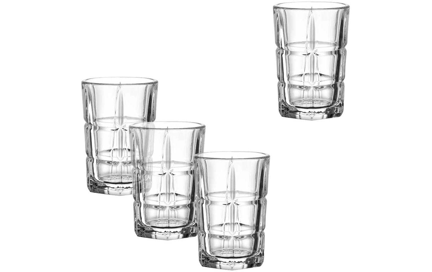 LEONARDO Schnapsglas – 4er Set, 80 ml, Ø 5,2 cm, H 7,4 cm, Glas, Transparent, spülmaschinenfest