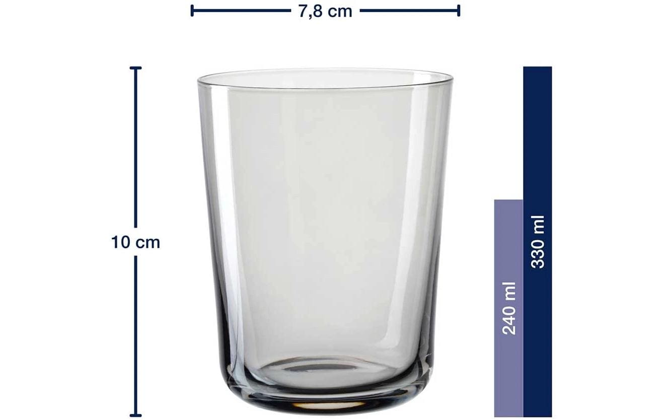 Leonardo Trinkglas Leggero Sasso – 240 ml, Ø 7,8 cm, H 10,0 cm, Glas, Grau