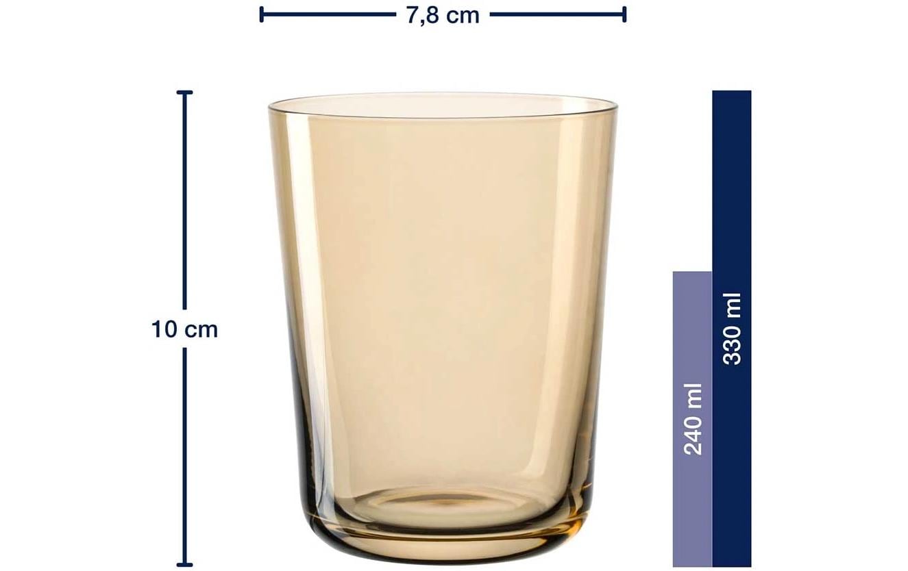 LEONARDO Trinkglas Leggero – 4er Set, 240 ml, Ø 7,8 cm, H 10,0 cm, Glas, Bernstein