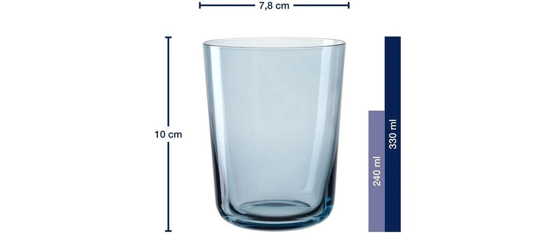 LEONARDO Trinkglas Leggero Gondola – 4er Set, 240 ml, Ø 7,8 cm, H 10,0 cm, Glas, Blau
