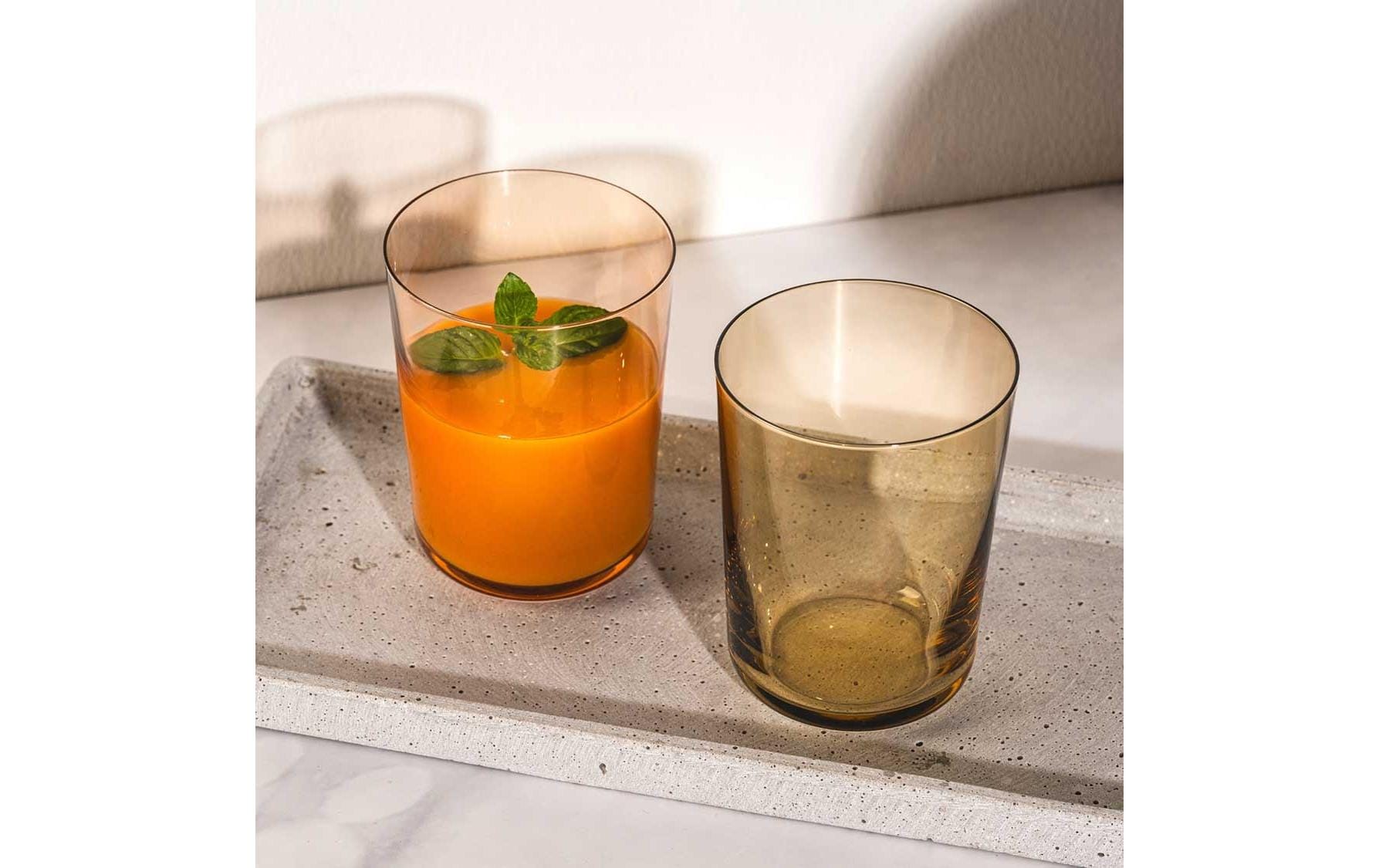 LEONARDO Trinkglas Leggero – 4er Set, 240 ml, Ø 7,8 cm, Glas, Orange