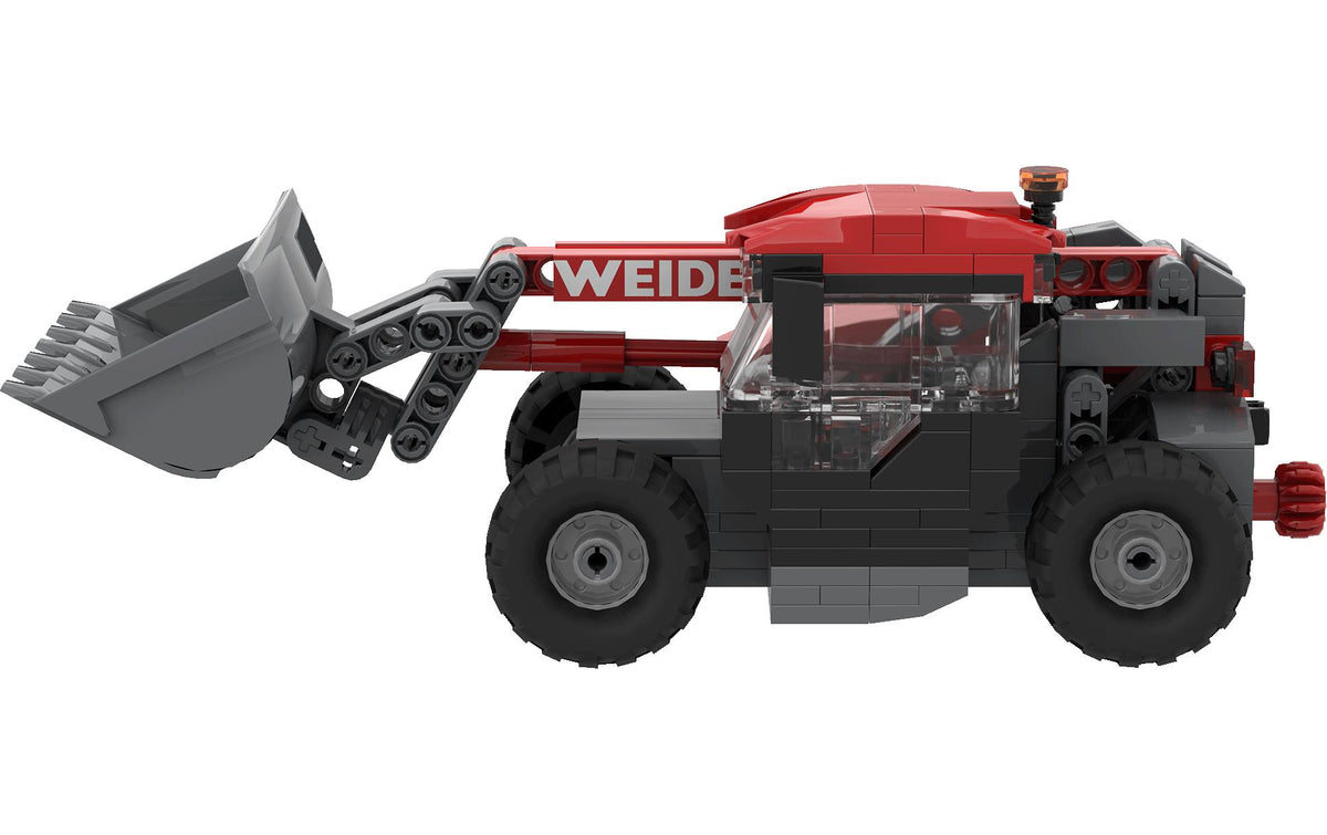 BRIXIES Plus Weidemann T6025 Fahrzeug – 527-teilig – 9,9 × 8,1 × 22,1 cm – ab 8 Jahren – Kunststoff – rot