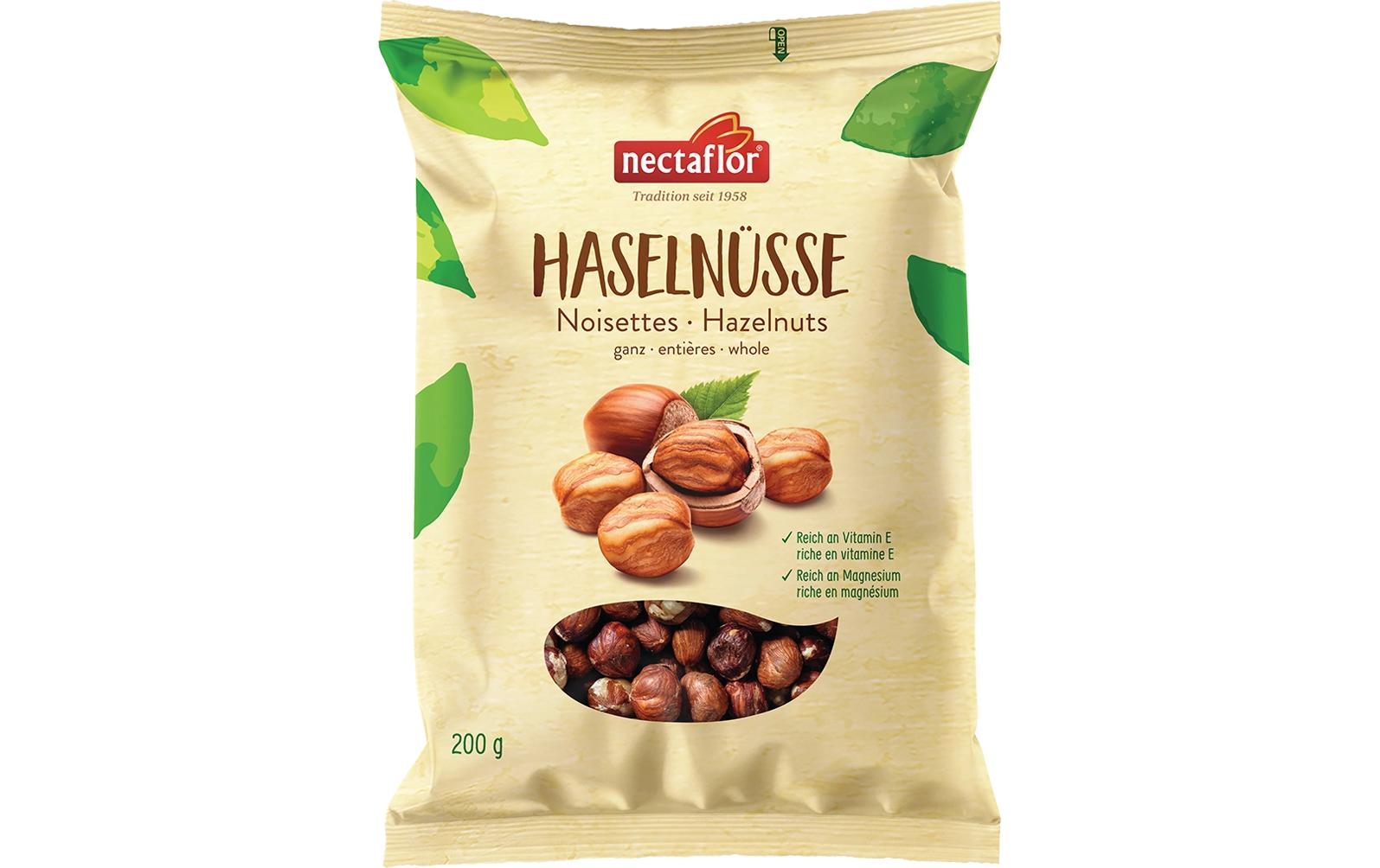 Nectaflor Haselnüsse – ganz, vegan – 200 g