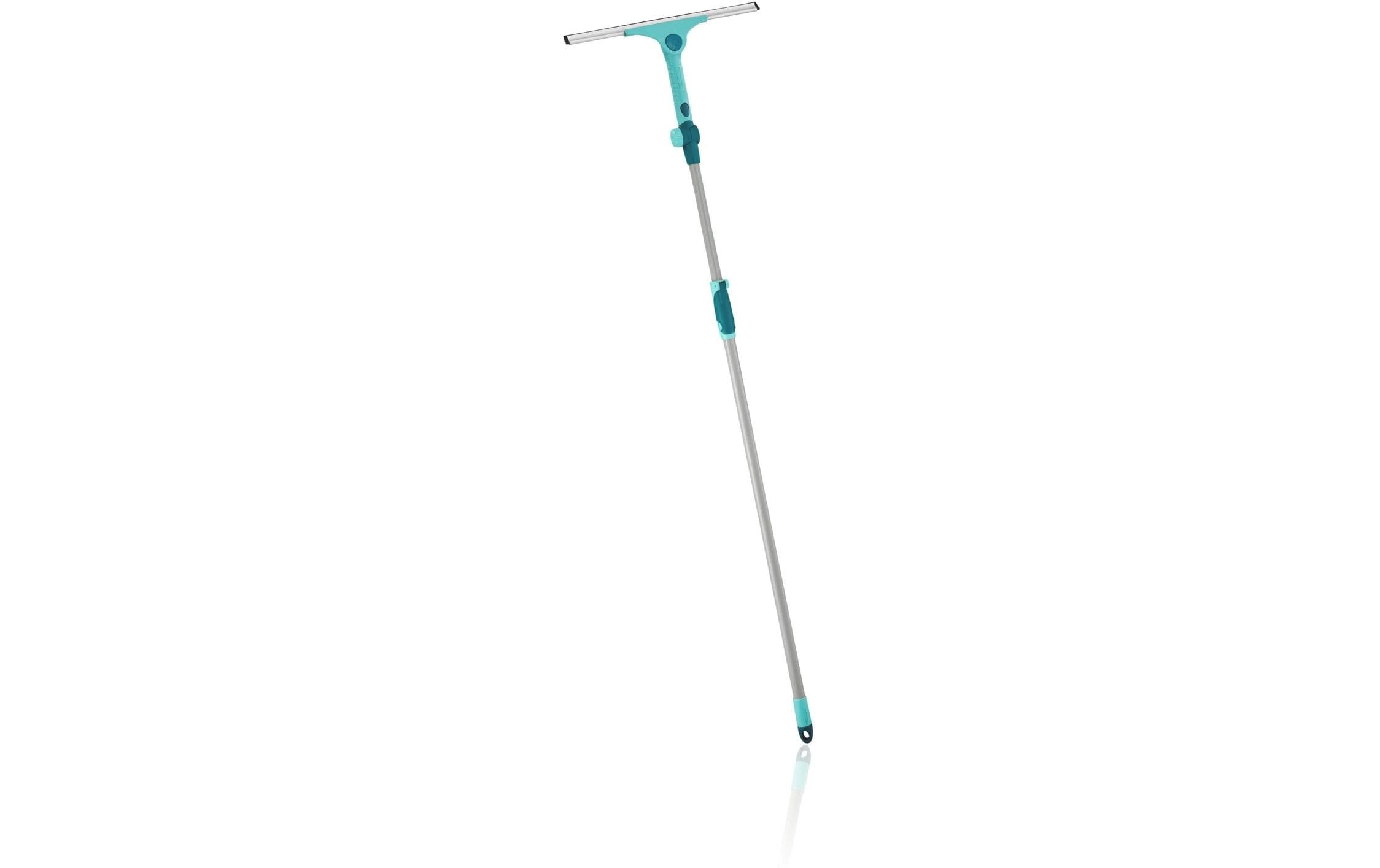 Leifheit Abzieher 2in1 XL Pro Reach – 40 cm – Teleskopstiel 120–200 cm – Aluminium/Gummi – Grau/Türkis