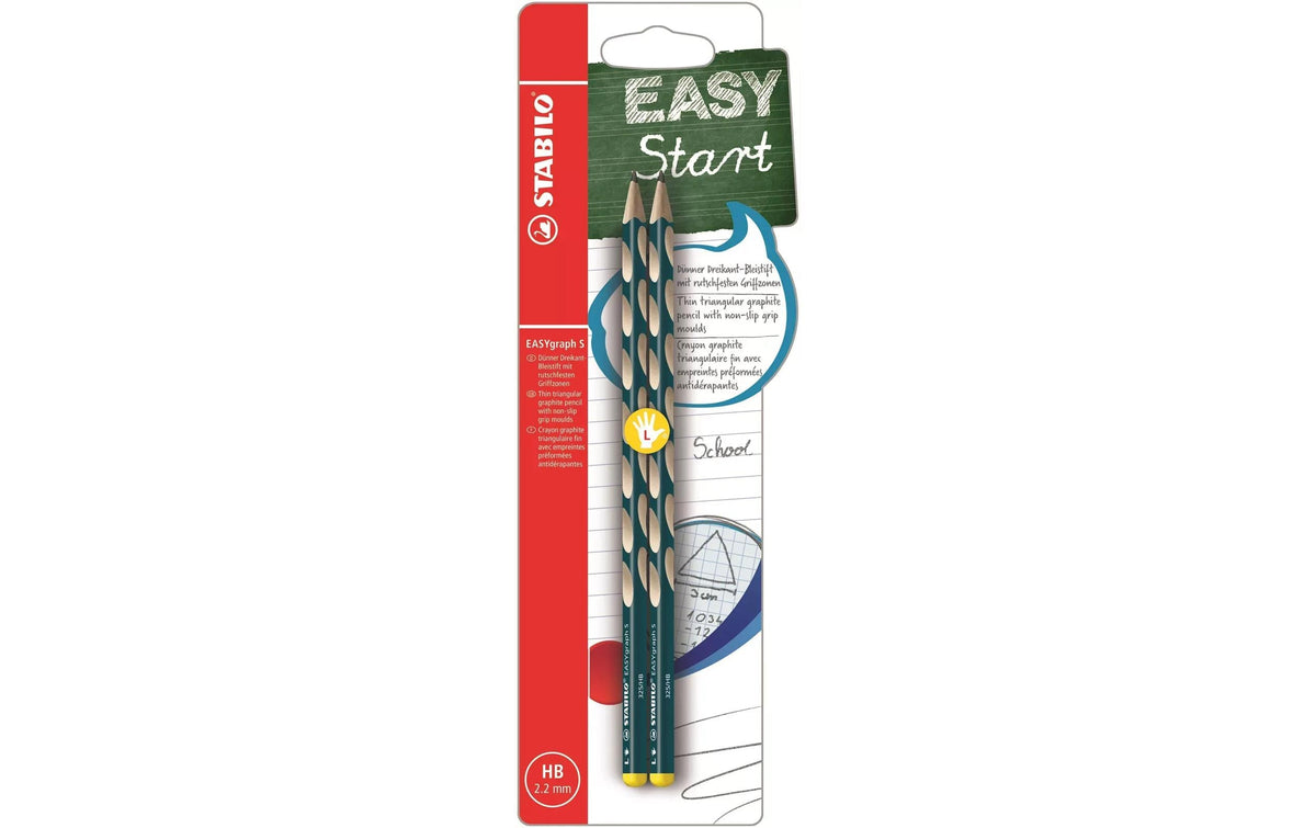STABILO EASYgraph S Bleistifte HB, dreikantig, für Linkshänder – 2er-Set