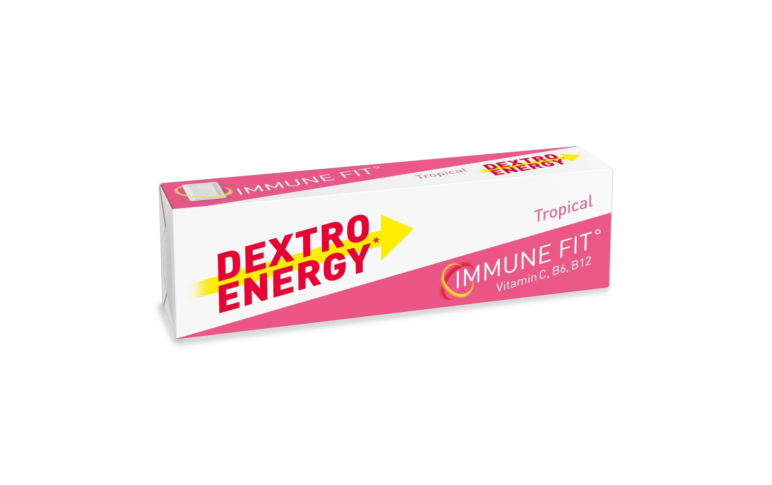 Dextro energy Dextrosetäfelchen – Tropical, vegan – 14 Stück