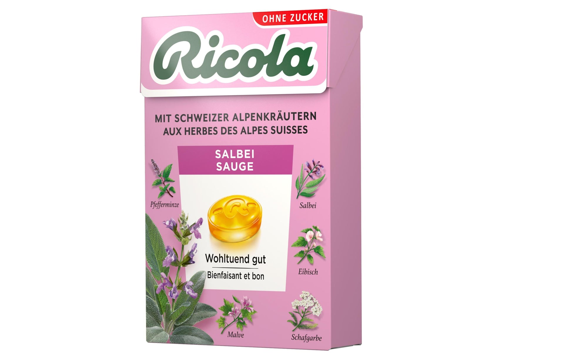 Ricola Kräuterbonbons – Salbei, vegan – 50 g