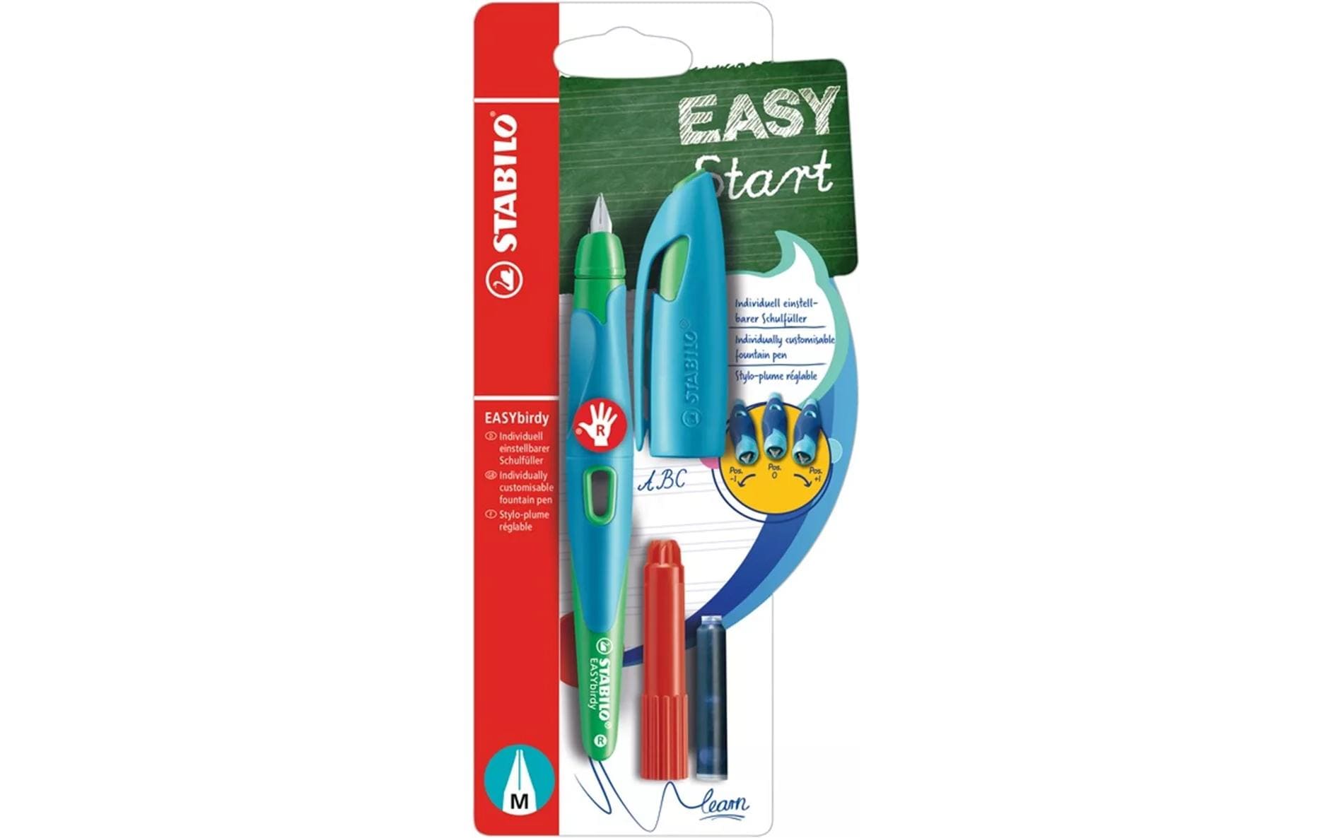 STABILO EASYbirdy – Füllfederhalter – M, für Rechtshänder – Blau/Grün