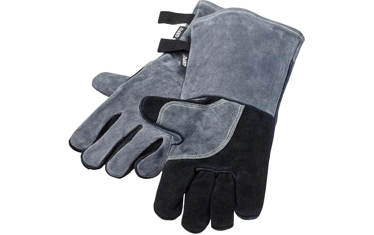Gefu Grillhandschuhe, Baumwolle/Leder/Polyester, Einheitsgrösse, Grau/Schwarz, für Grill