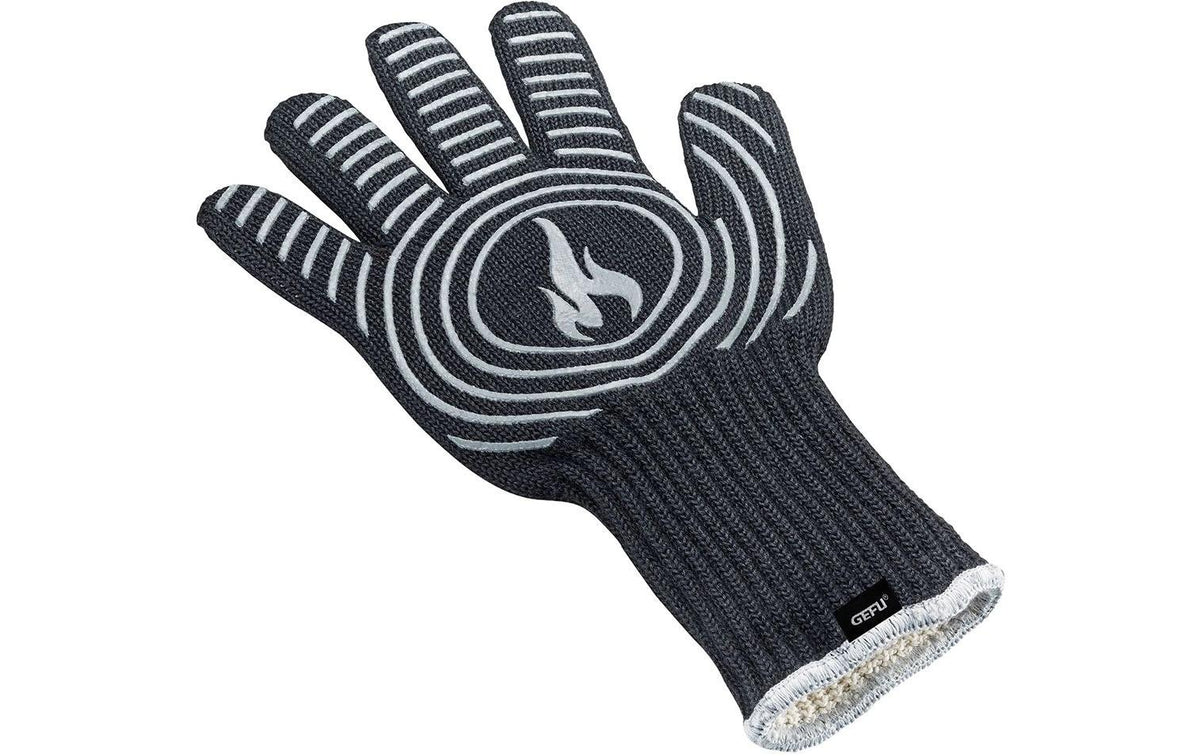 Gefu Grillhandschuh 40 cm, Baumwolle/Kunststoff, Grau, für Grill und Küche