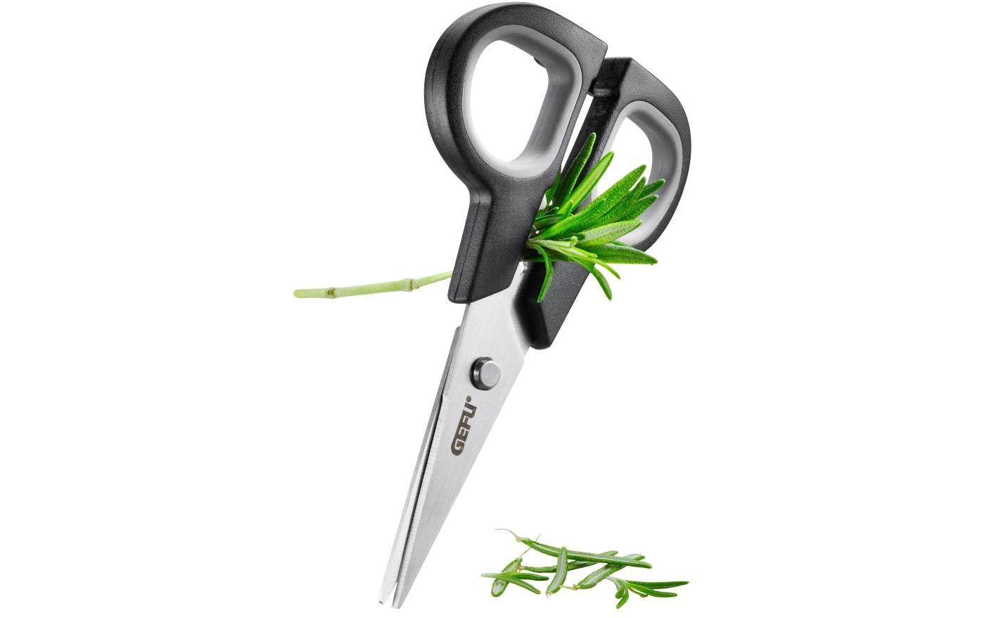 Gefu BOTANICO – Küchenschere 12,6 cm, Edelstahl/Kunststoff, Schwarz/Silber