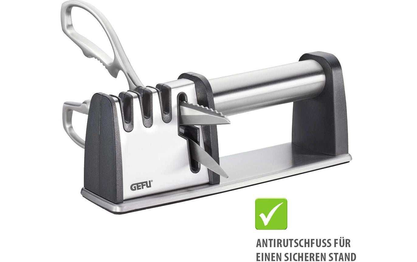 Gefu Colt Pro – Messerschärfer 6 × 22 × 22 cm, Edelstahl/Keramik/Kunststoff, Schwarz/Silber